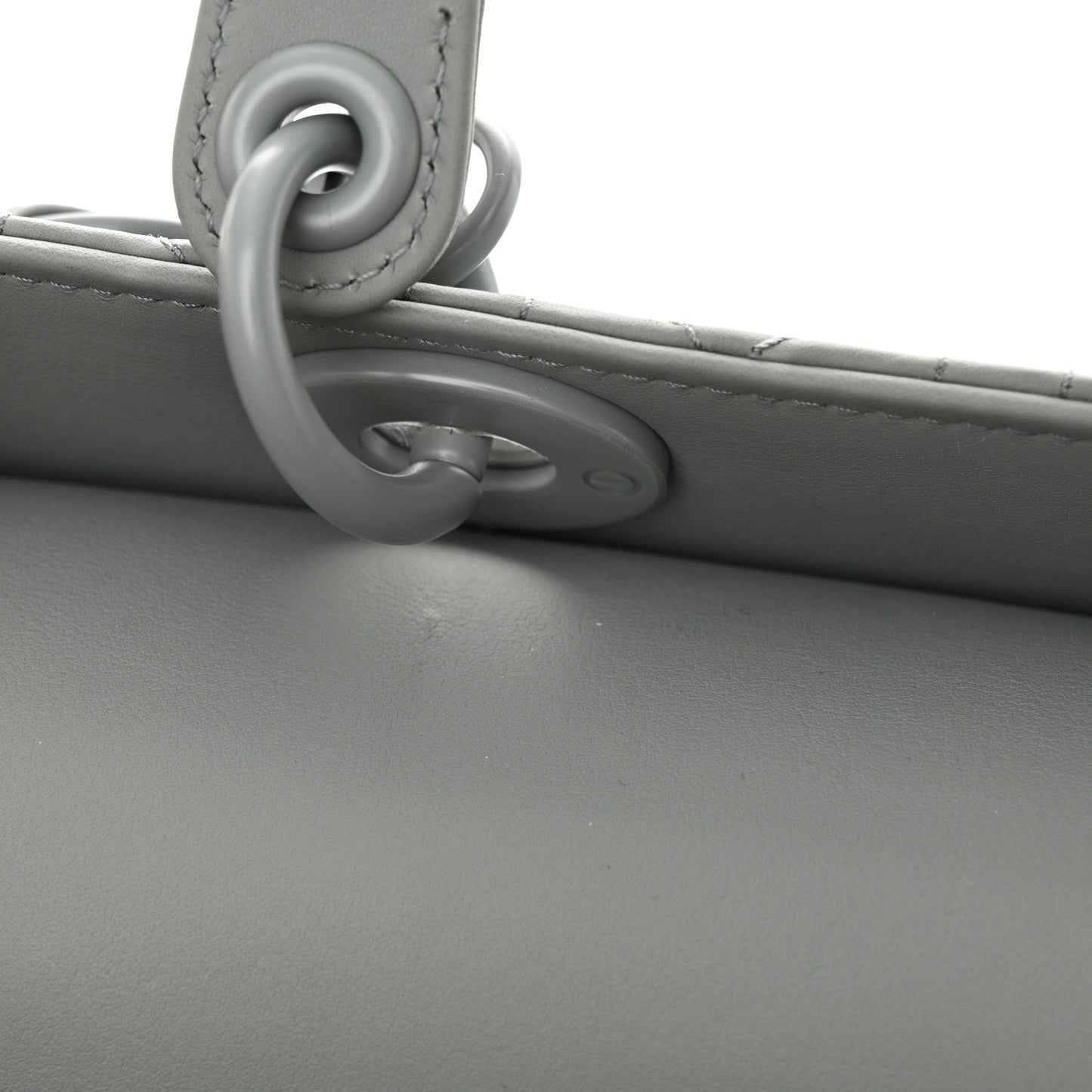 Ultra Matte Calfskin Cannage Large Lady Dior Grey Stone