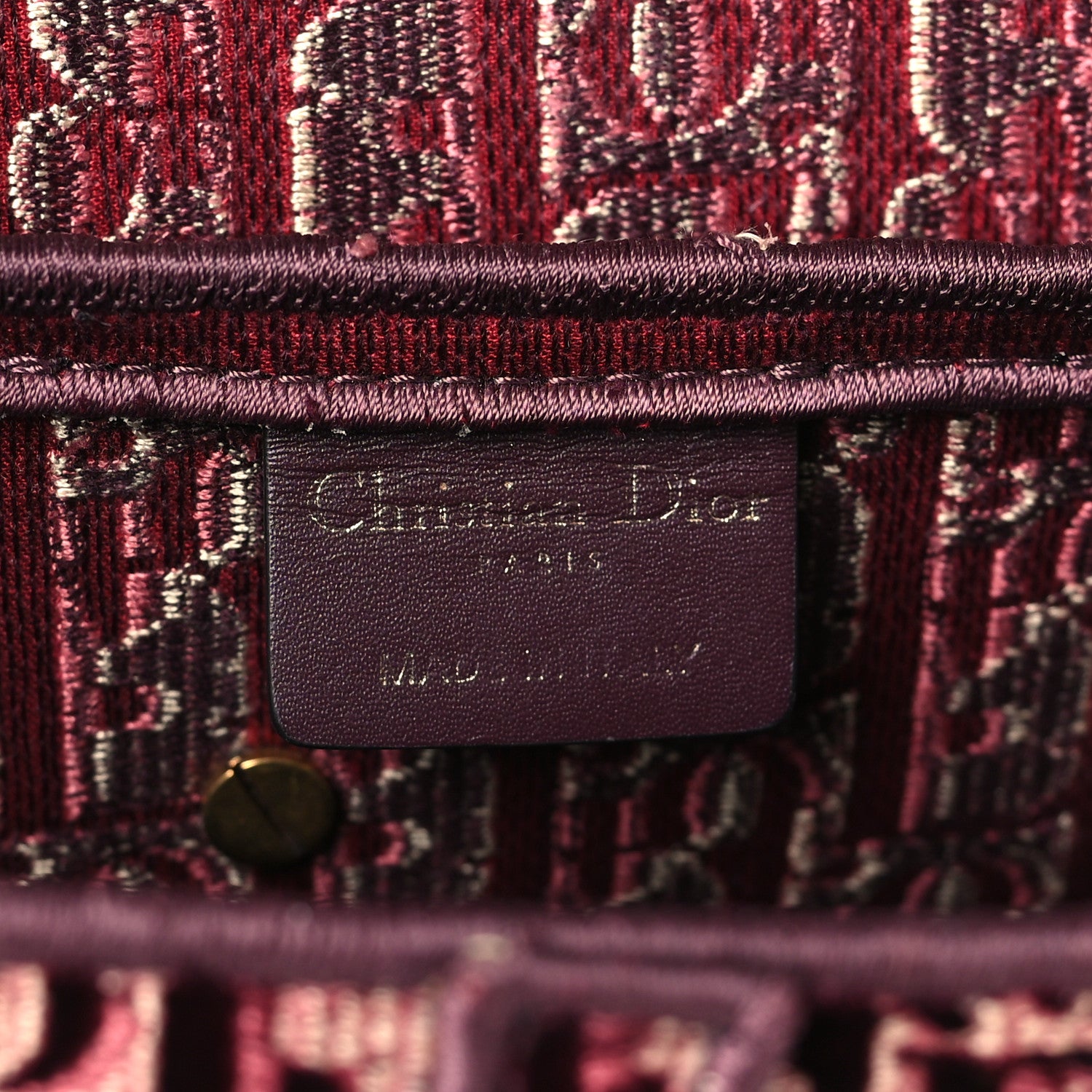 Christian Dior Velvet Oblique Saddle Bag Burgundy 6 of 8