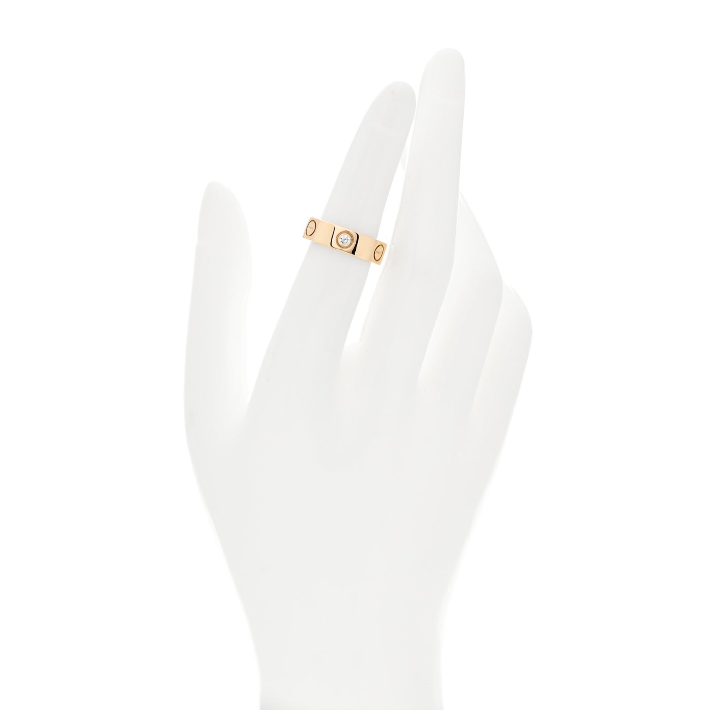 18K Yellow Gold 3 Diamond 5.5mm LOVE Ring 50 5.25