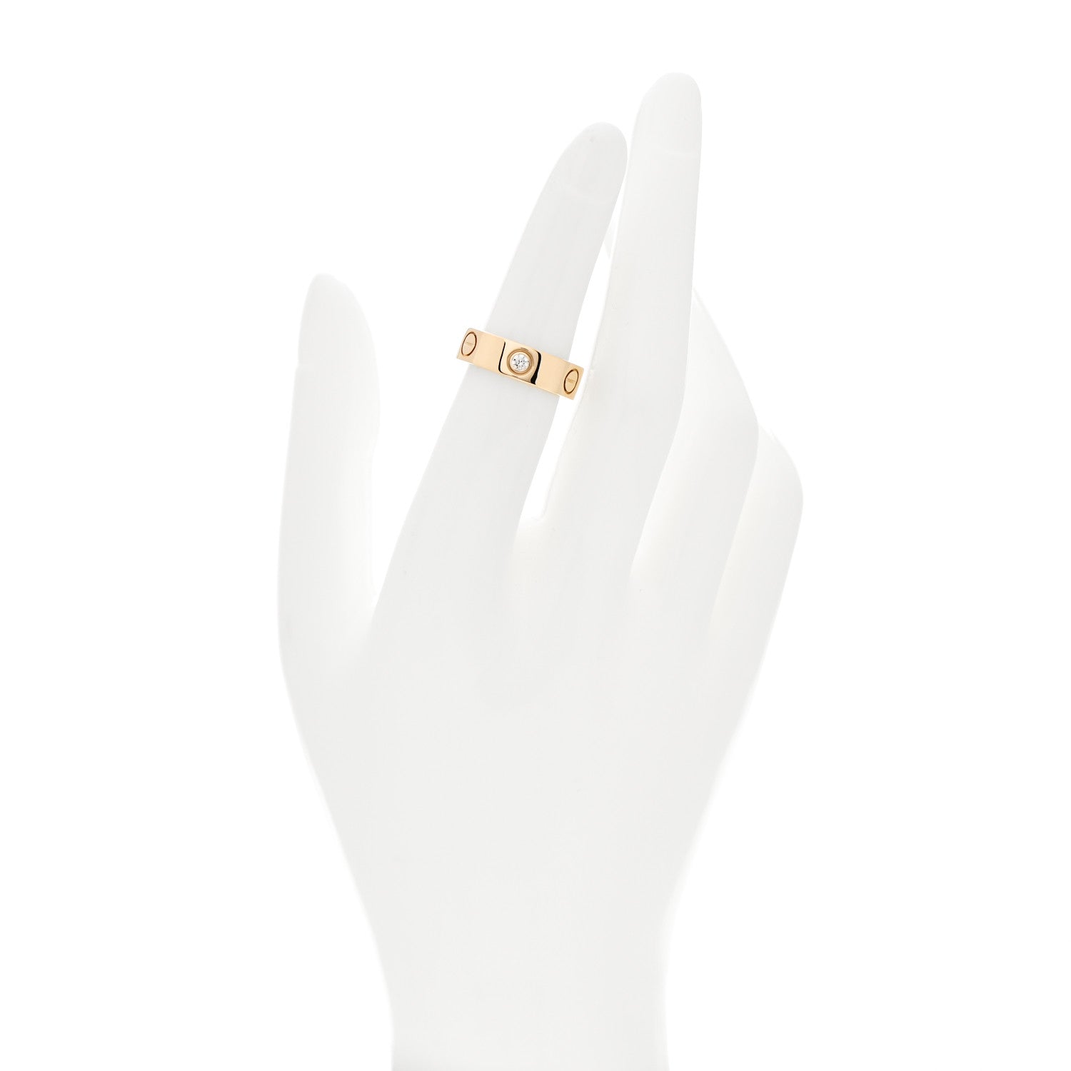 Cartier 18K Yellow Gold 3 Diamond 5.5mm LOVE Ring 50 5.25 2 of 4