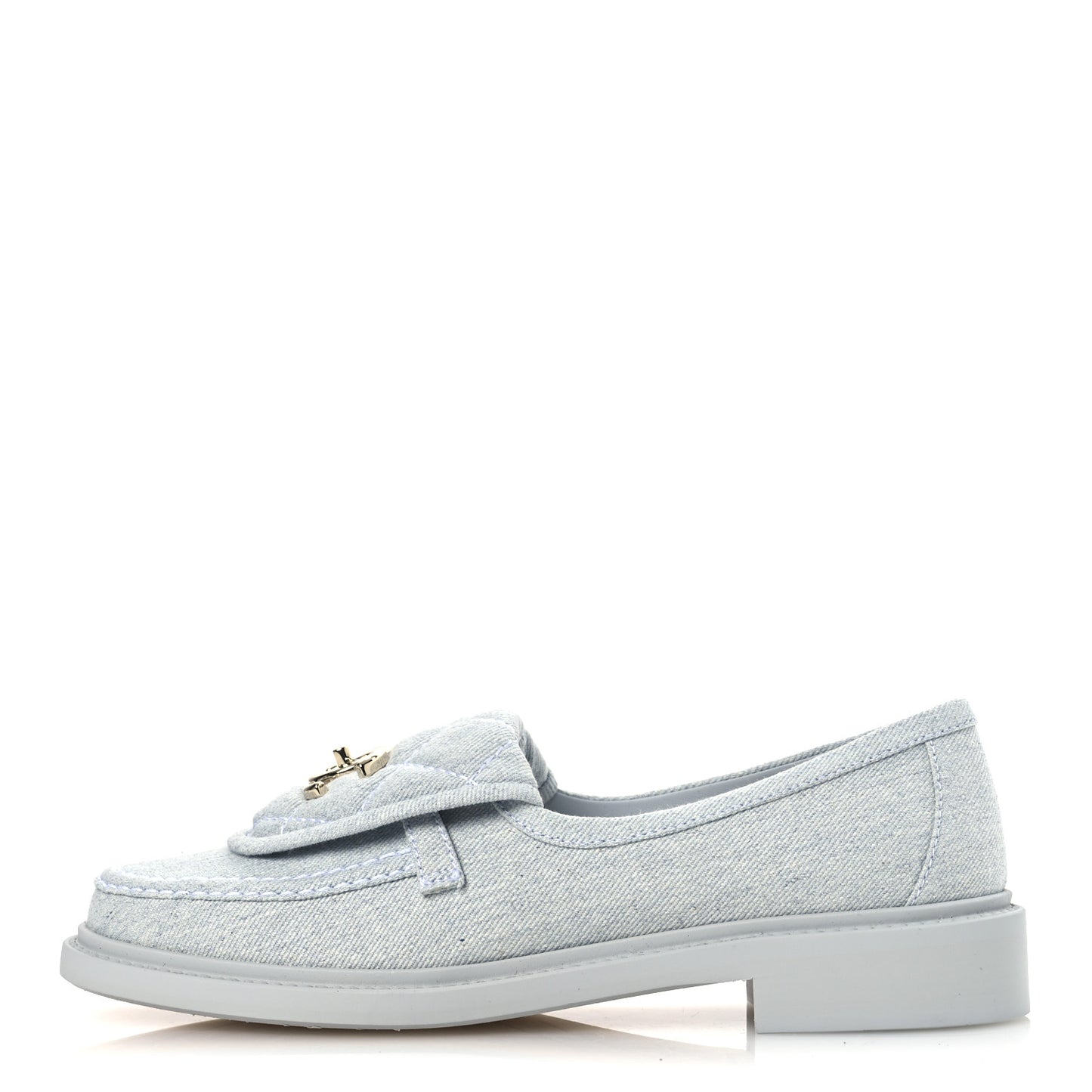 Denim CC Turnlock Loafers 37 Blue