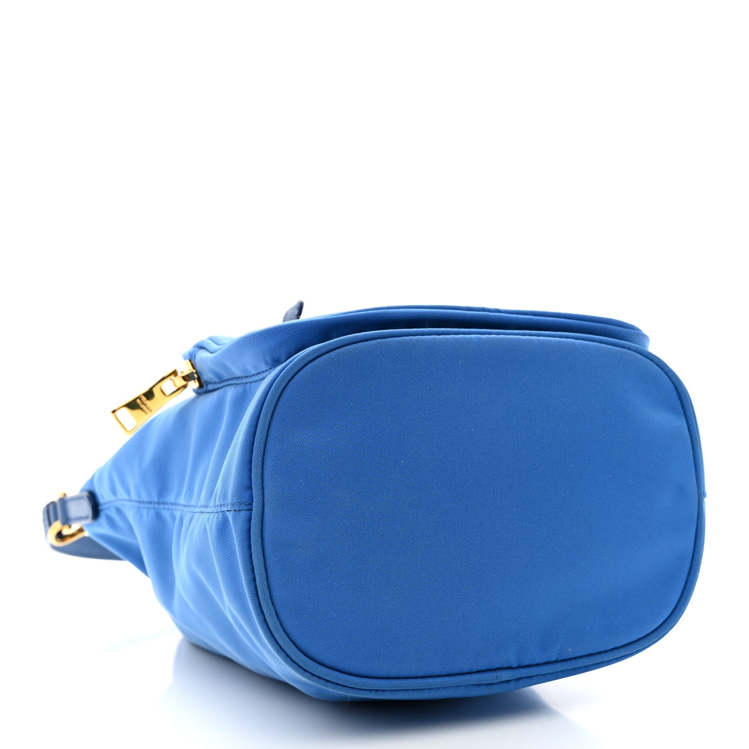 Prada Tessuto Nylon Saffiano Mini Bucket Crossbody Bag Azzurro 4 of 14