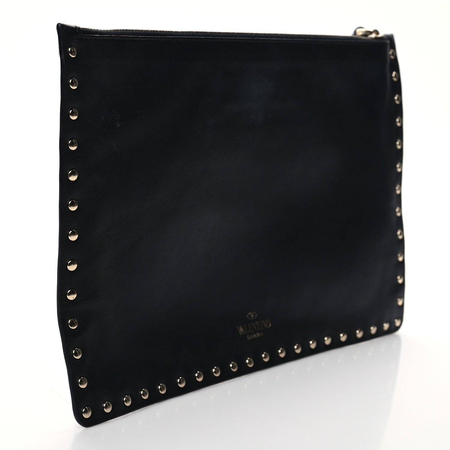 Valentino Garavani Nappa Monochrome Large Rockstud Zip Pouch Black 3 of 6