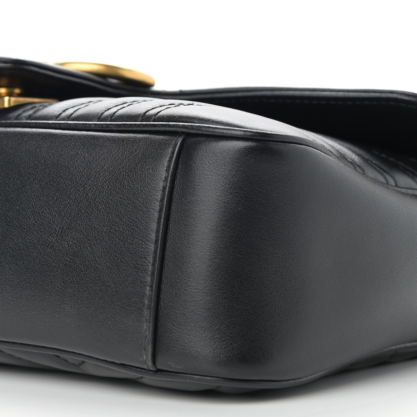 Calfskin Matelasse Small GG Marmont Shoulder Bag Black