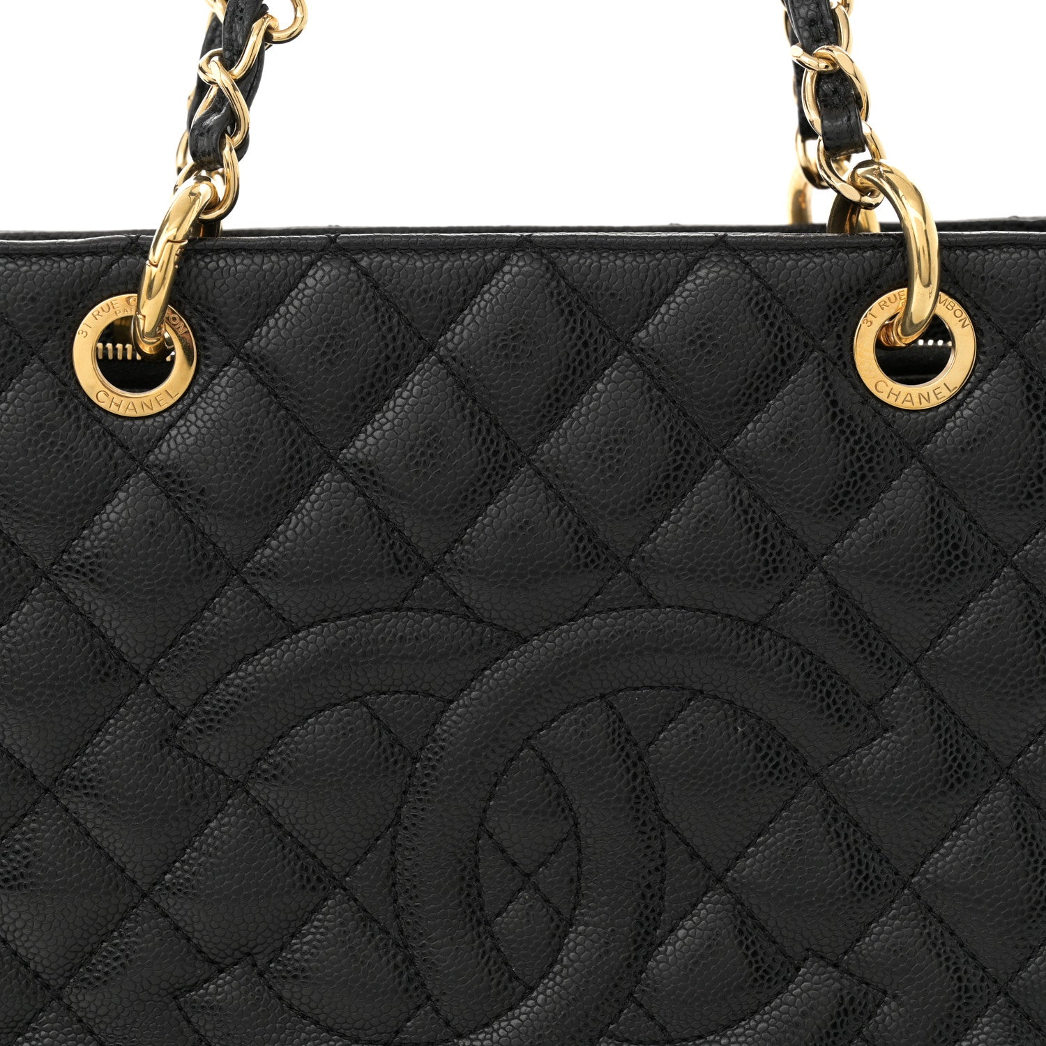 Chanel Caviar Quilted Grand Shopping Tote GST Black 8 of 12