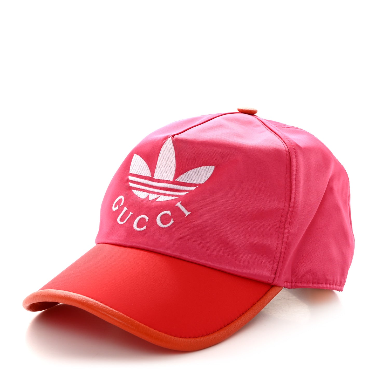 X ADIDAS Satin Trefoil Logo MC Rolly Baseball Hat Fuxia Red