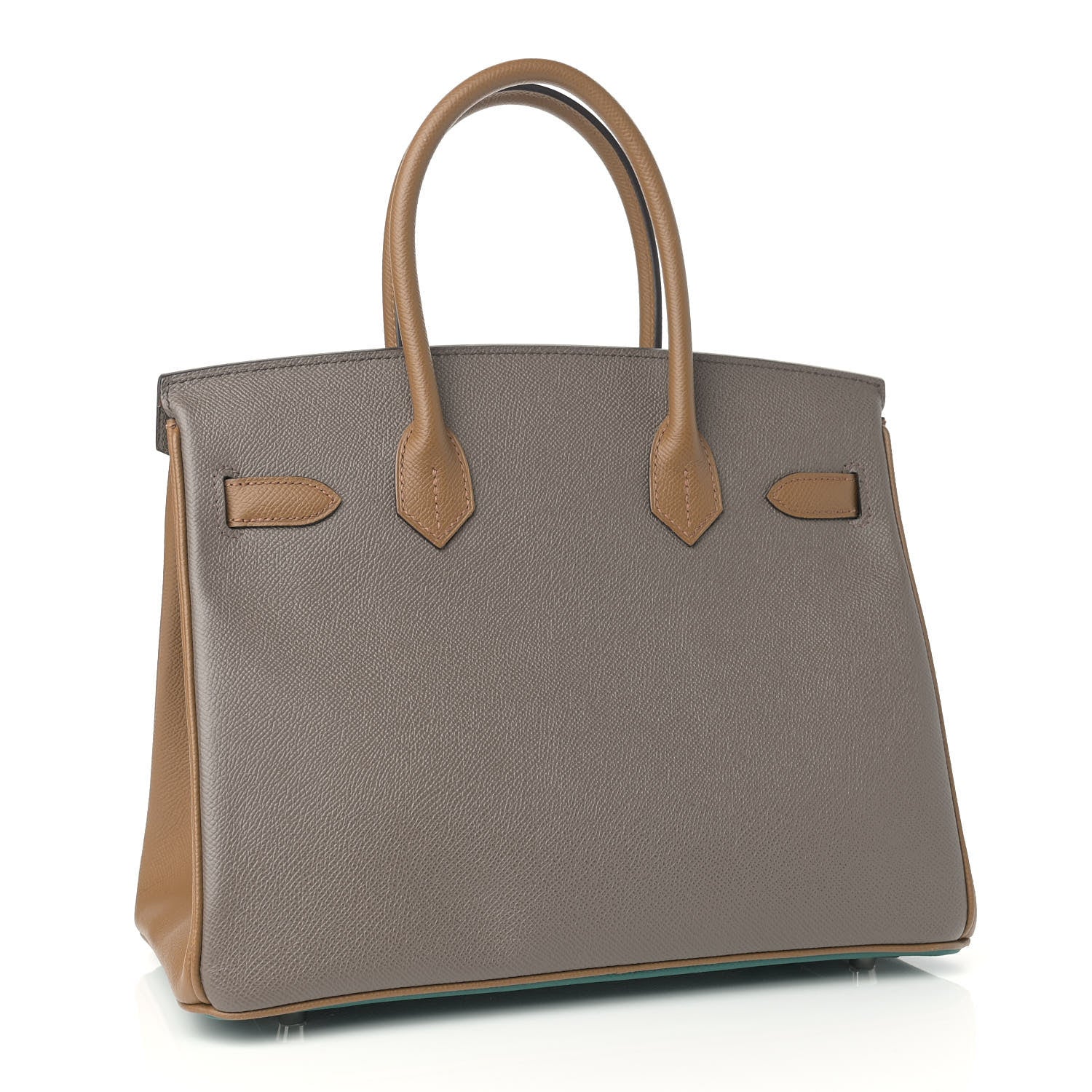 Hermes Epsom Horseshoe Birkin 30 Malachite Etain Caramel 3 of 10