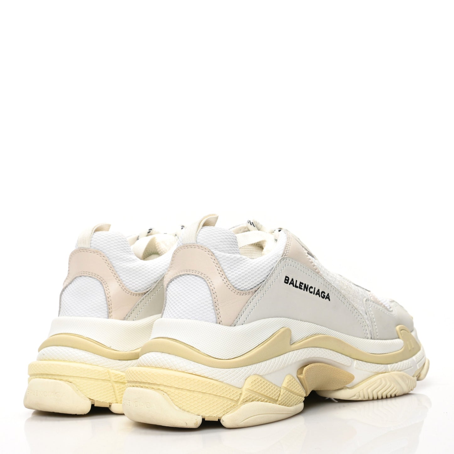 Fabric Mesh Mens Triple S Sneakers 41 White