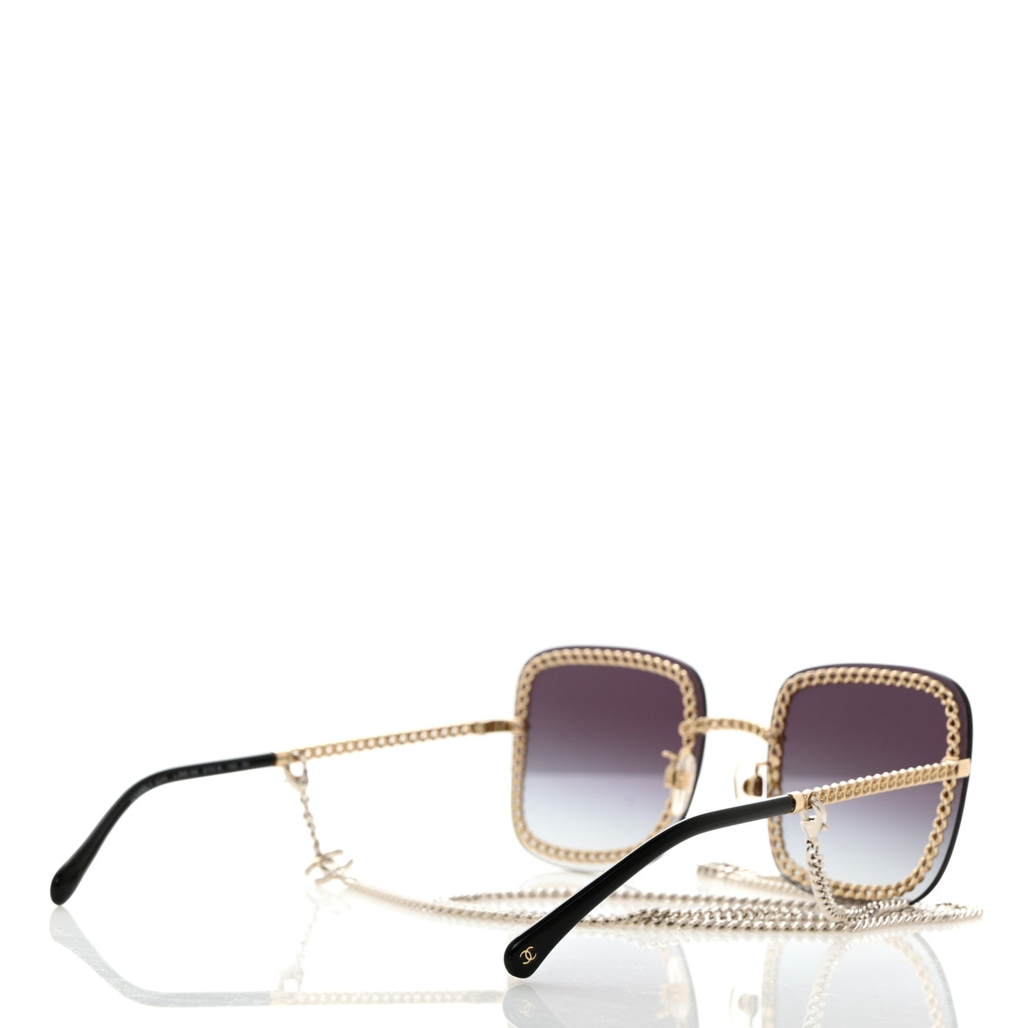 Square Removable Chain Sunglasses 4244 Black