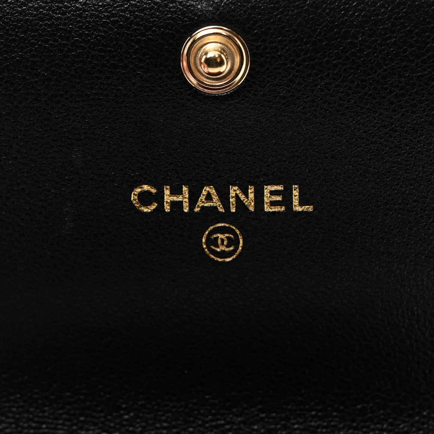 Shiny Goatskin Quilted Chanel 19 Flap Coin Purse With Chain Black