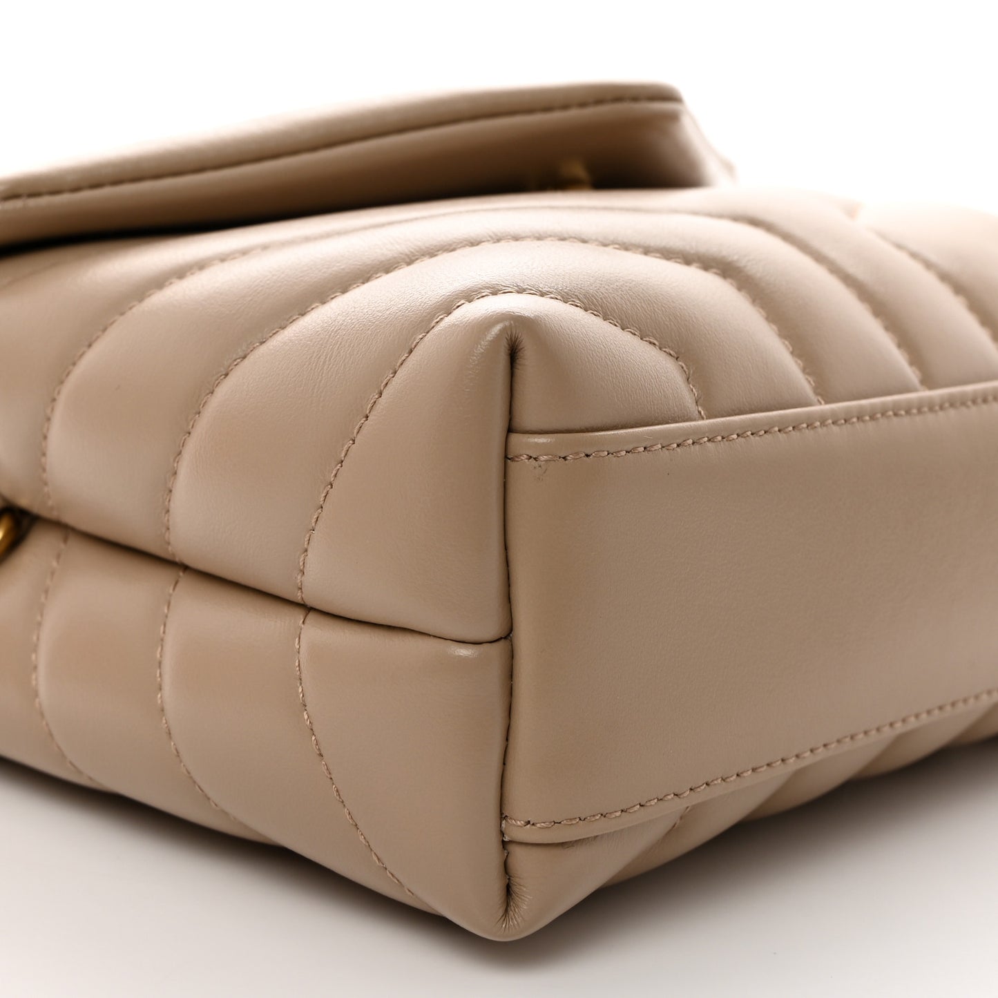 Calfskin Y Quilted Monogram Toy Loulou Crossbody Bag Dark Beige