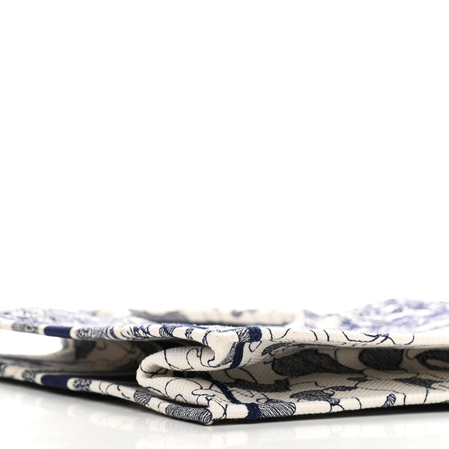 Canvas Embroidered Large Around The World Book Tote Blue