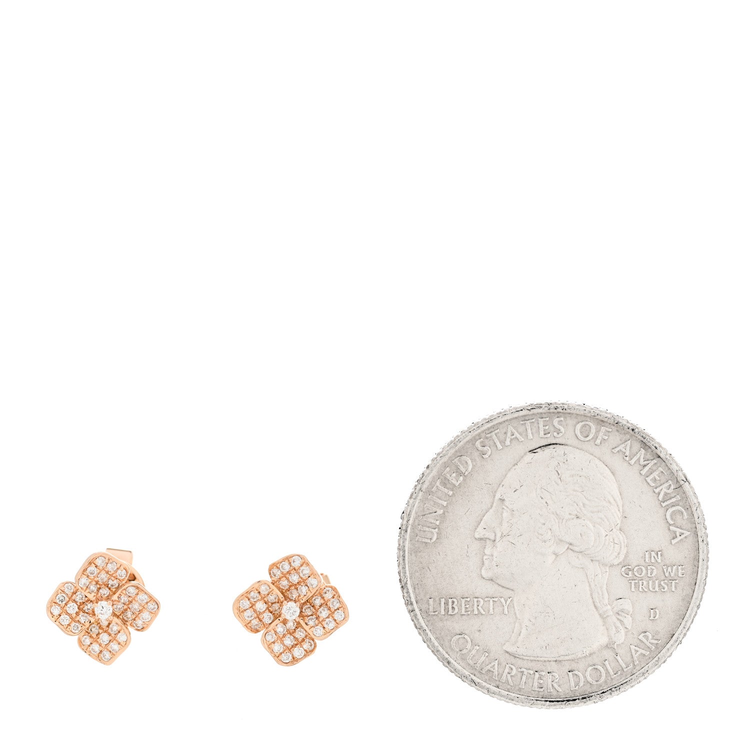 Anita Ko 18K Rose Gold Diamond Flower Stud Earrings 2 of 5
