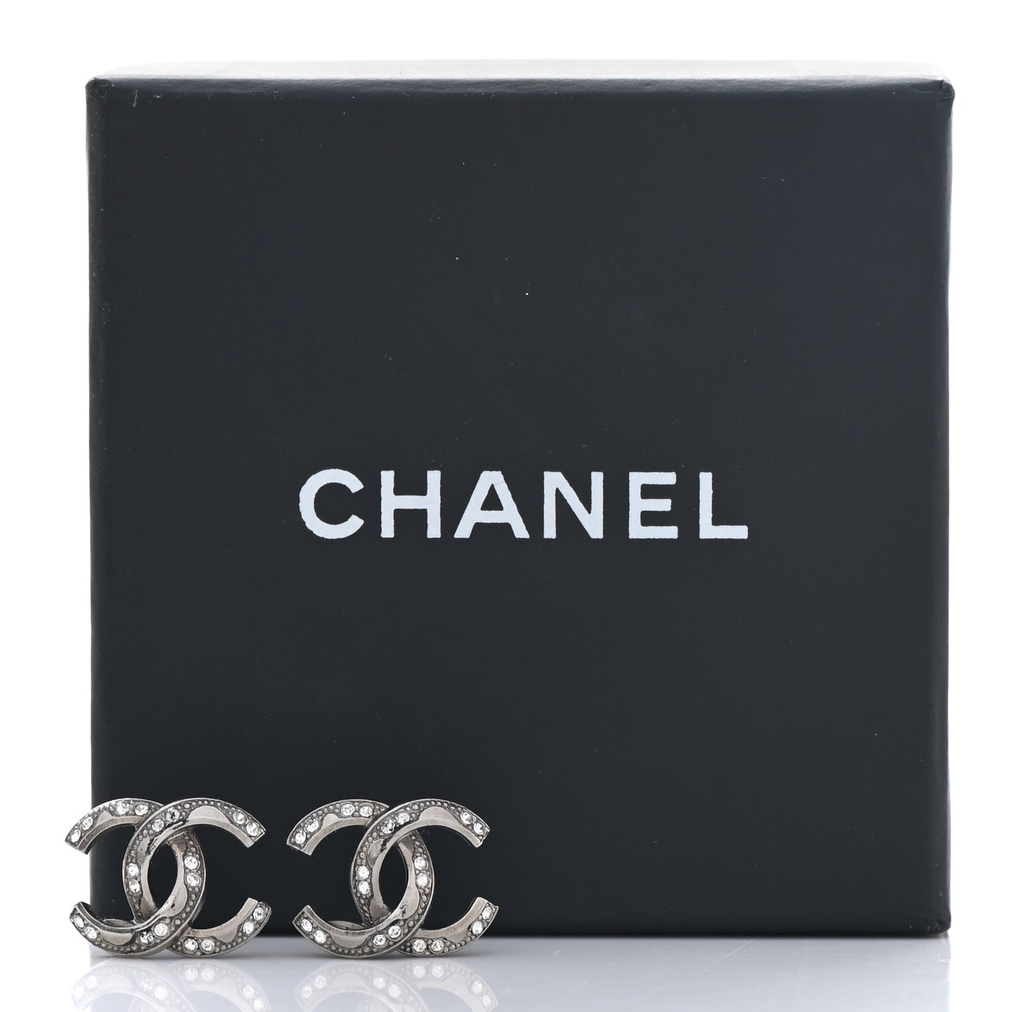 Crystal CC Earrings Silver