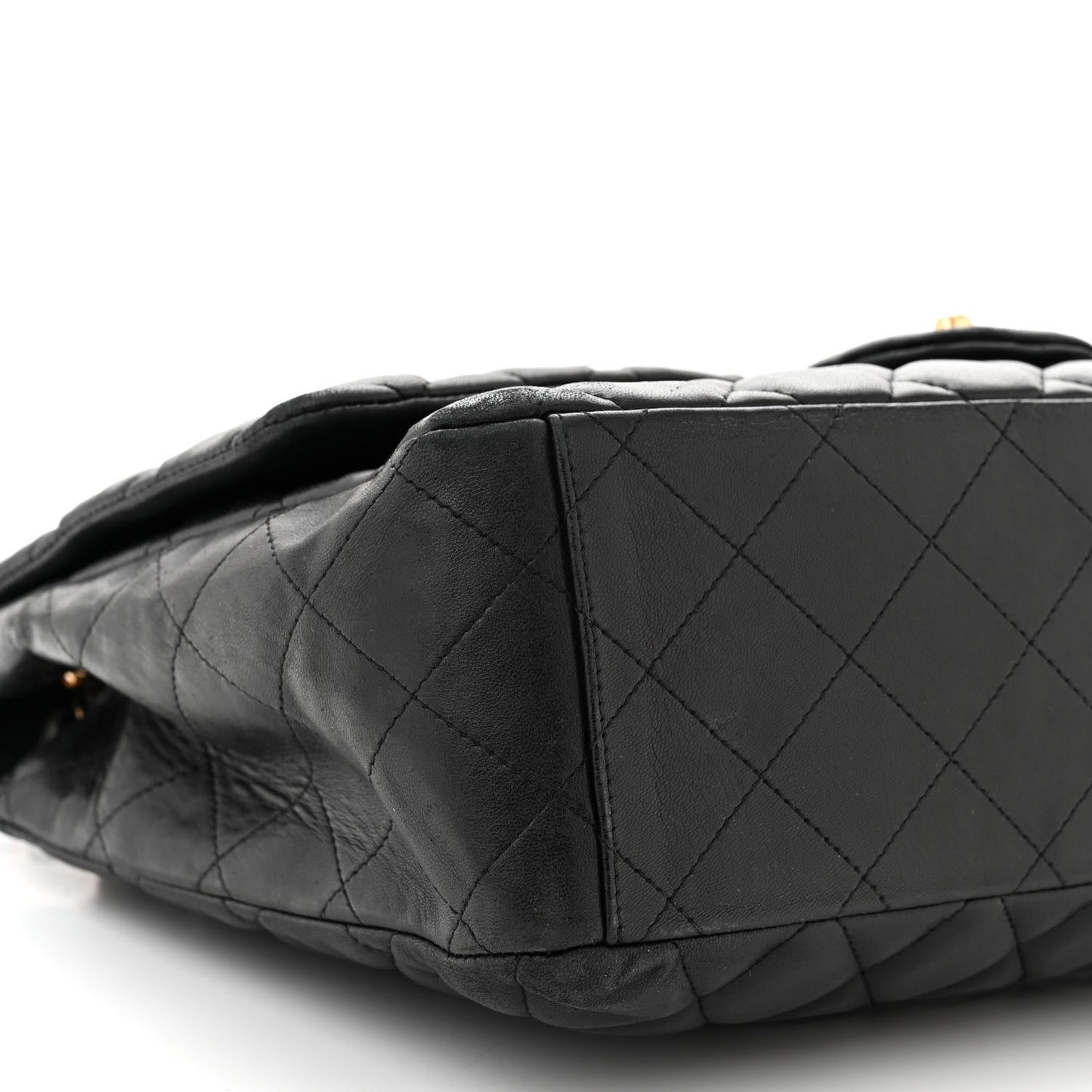 Lambskin Quilted Maxi Single Flap Black