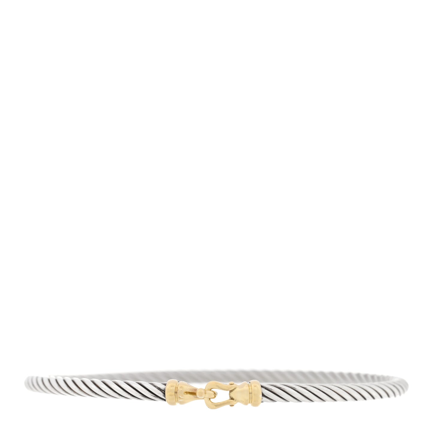 Sterling Silver 18K Yellow Gold 3mm Cable Buckle Bracelet