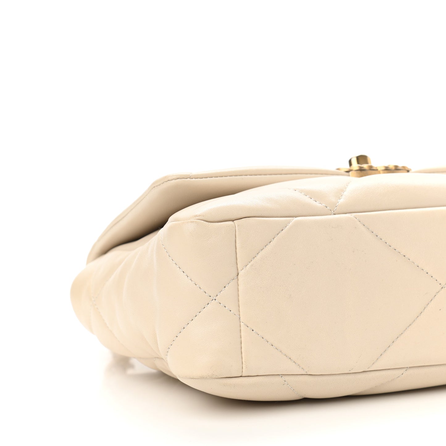 Lambskin Quilted Medium Chanel 19 Flap Light Beige