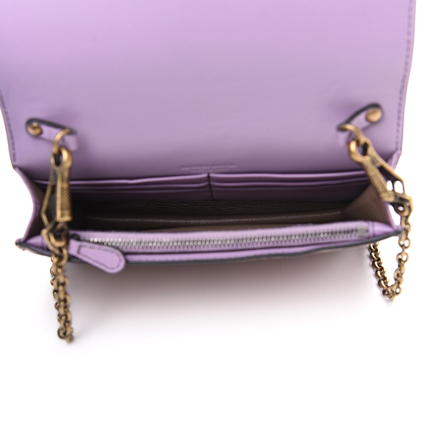 Nappa Tri-Color Chain Wallet Magnolia Deco Rose Glicine