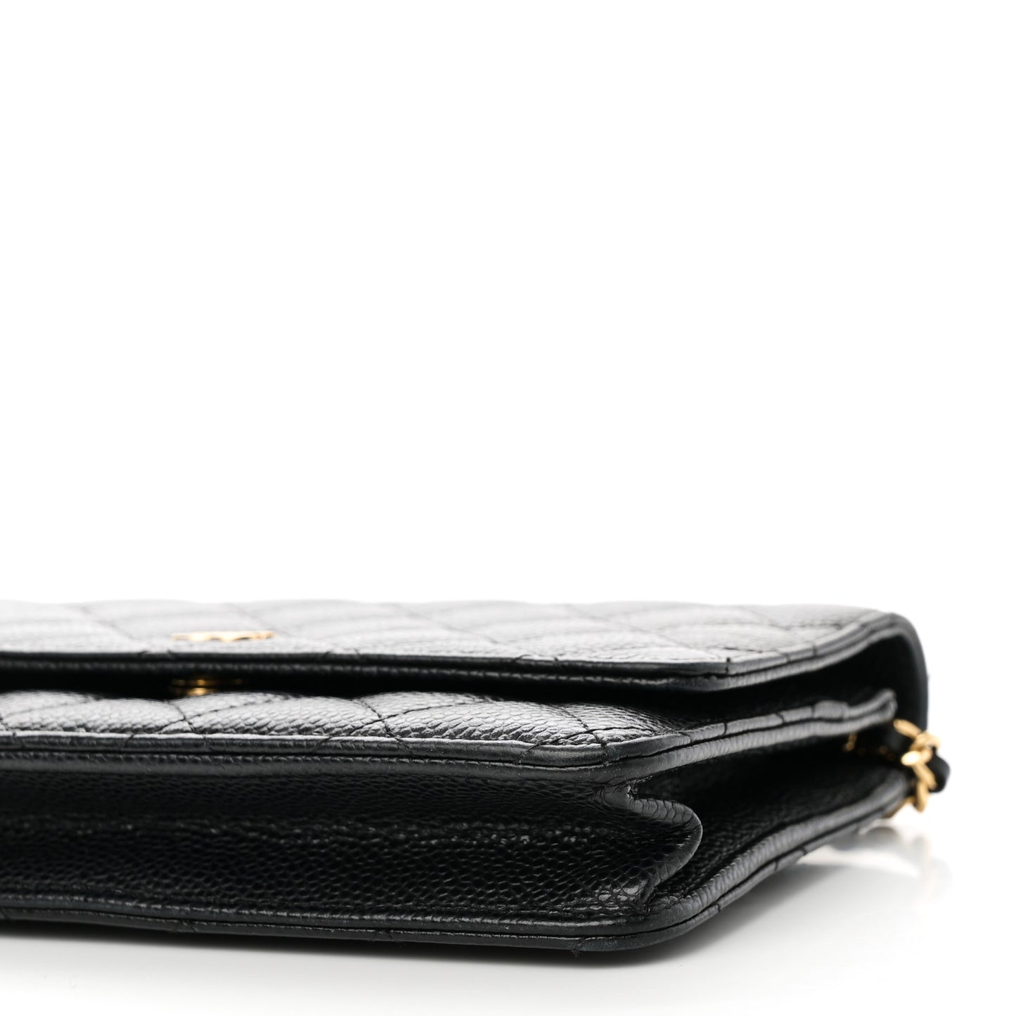 Caviar Quilted Wallet on Chain WOC Black