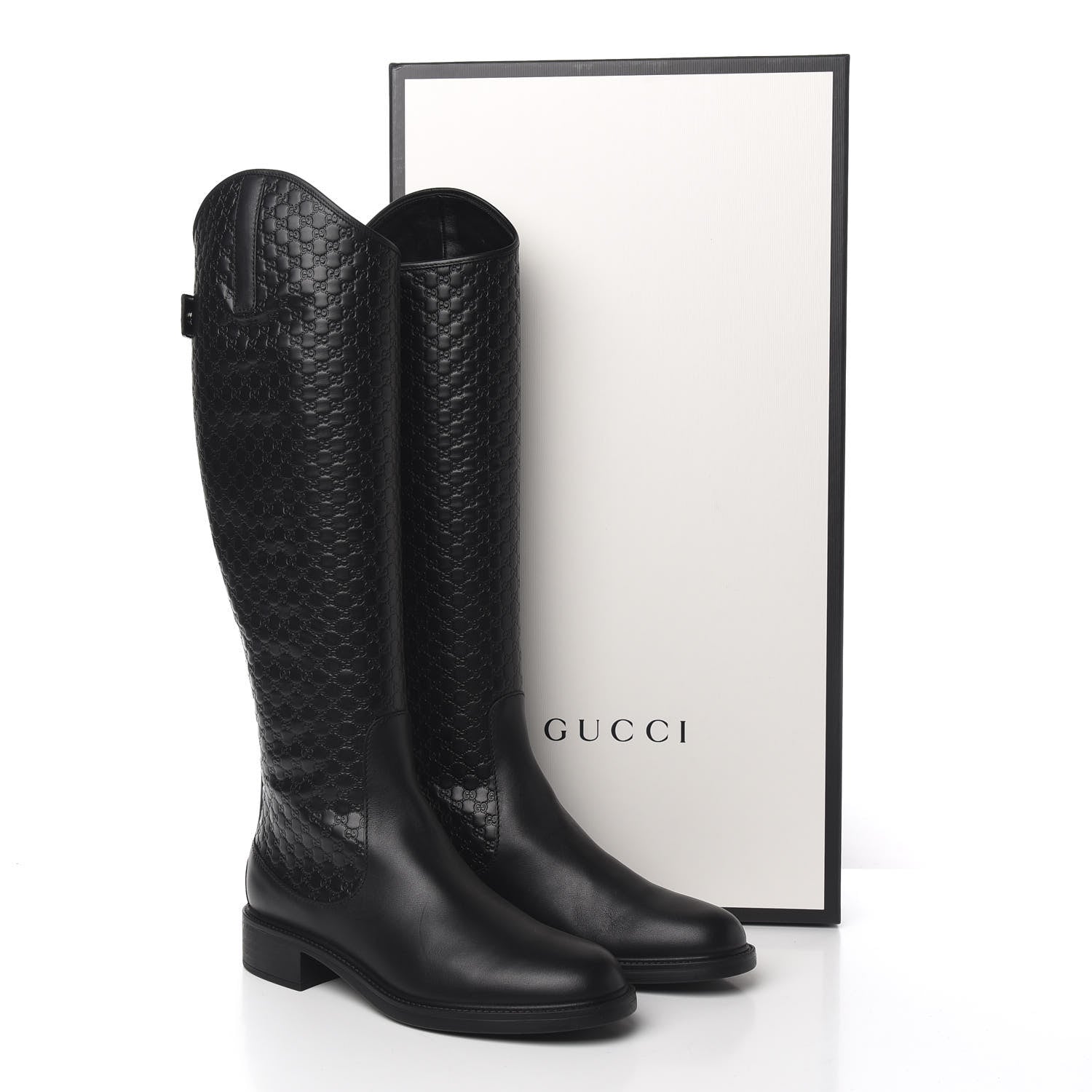 Gucci Microguccissima Knee High Riding Boots 41 Black 9 of 9