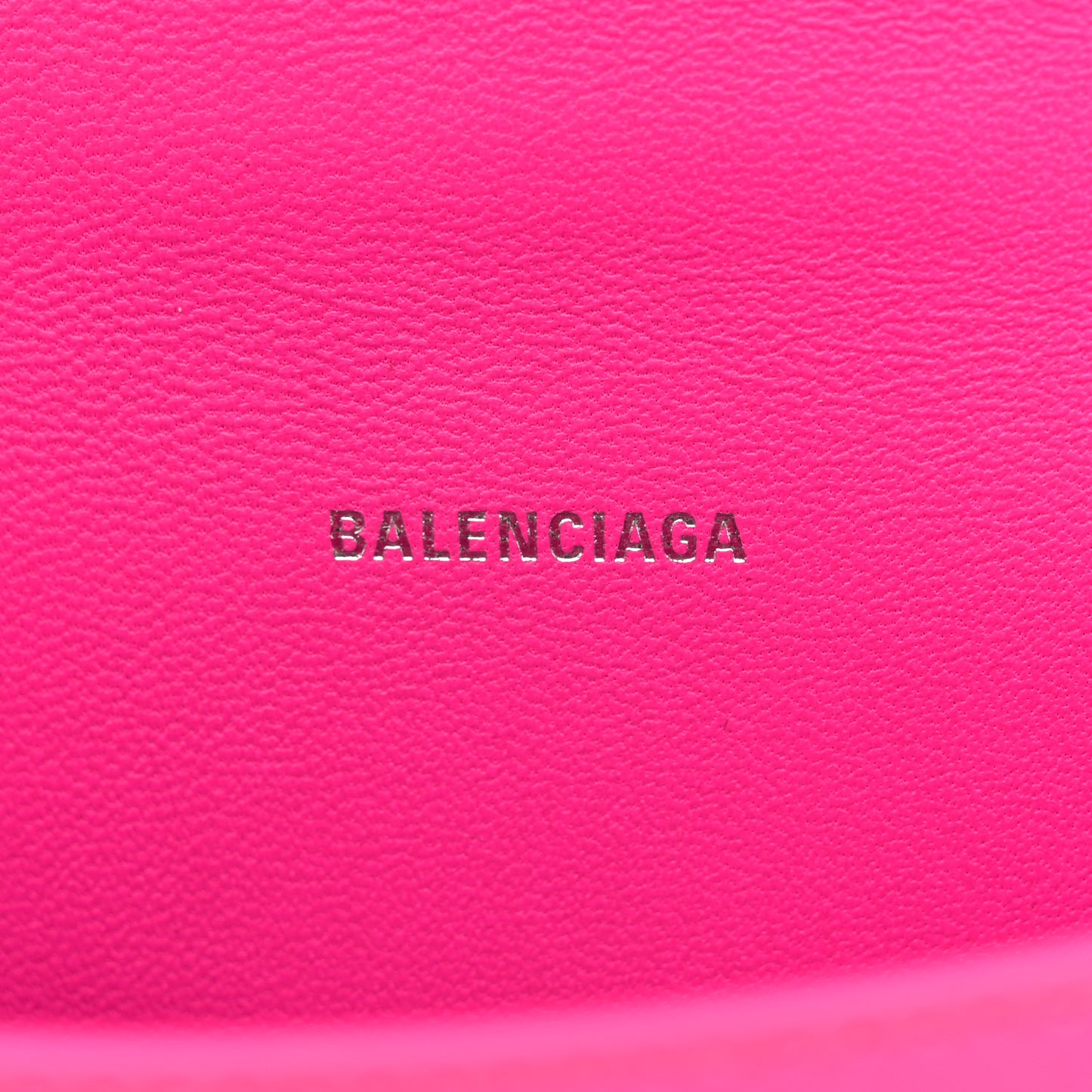Shiny Box Calfskin Hourglass Top Handle Bag XS Acid Fuchsia