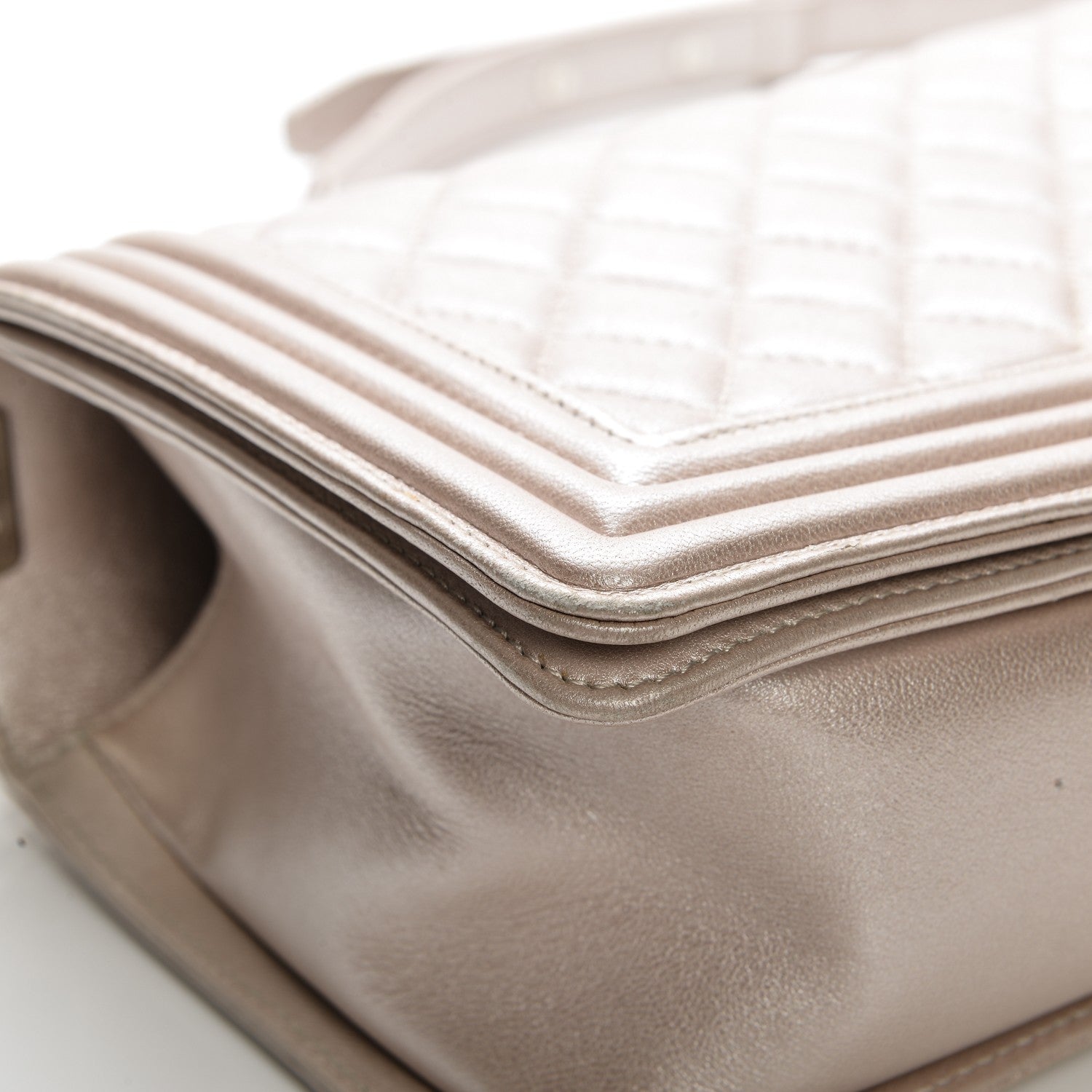 Chanel Metallic Calfskin Medium Boy Flap Light Pink 10 of 11