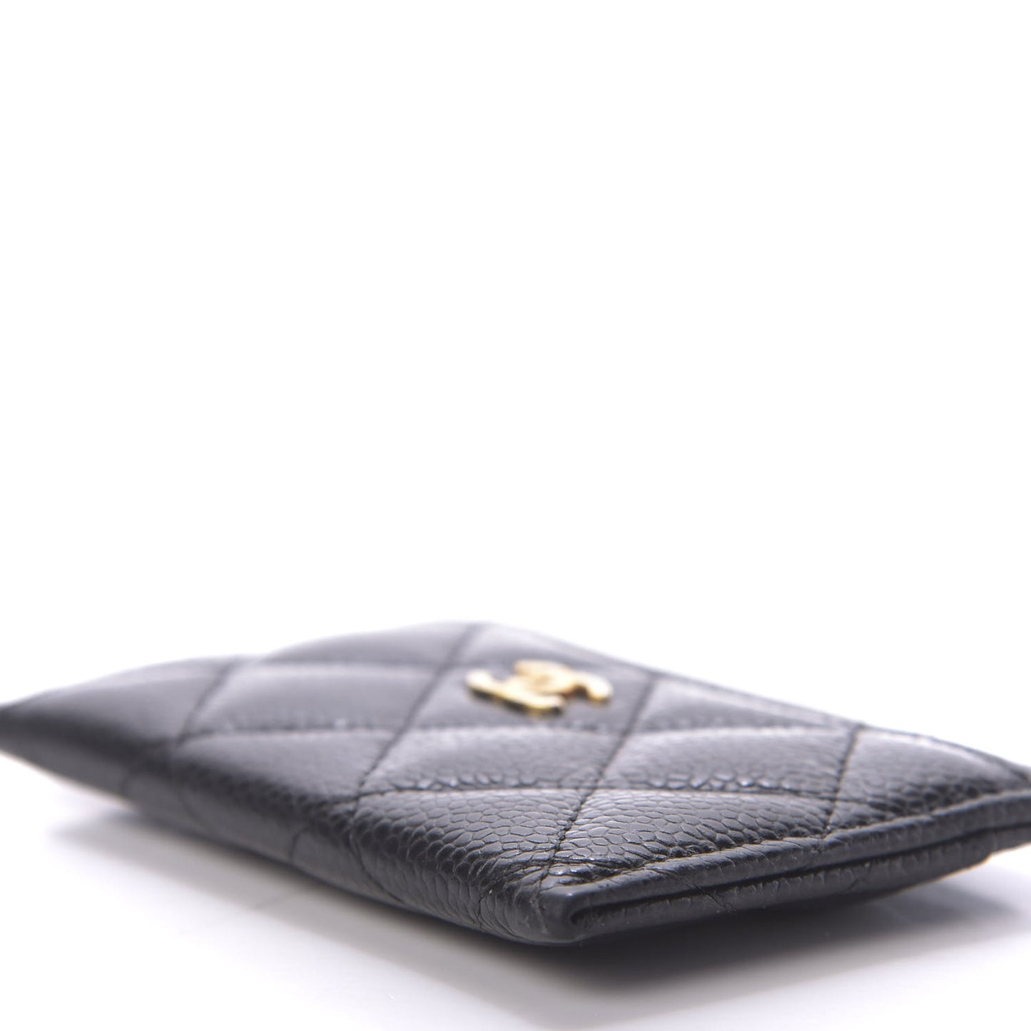 Caviar Quilted Card Holder Black