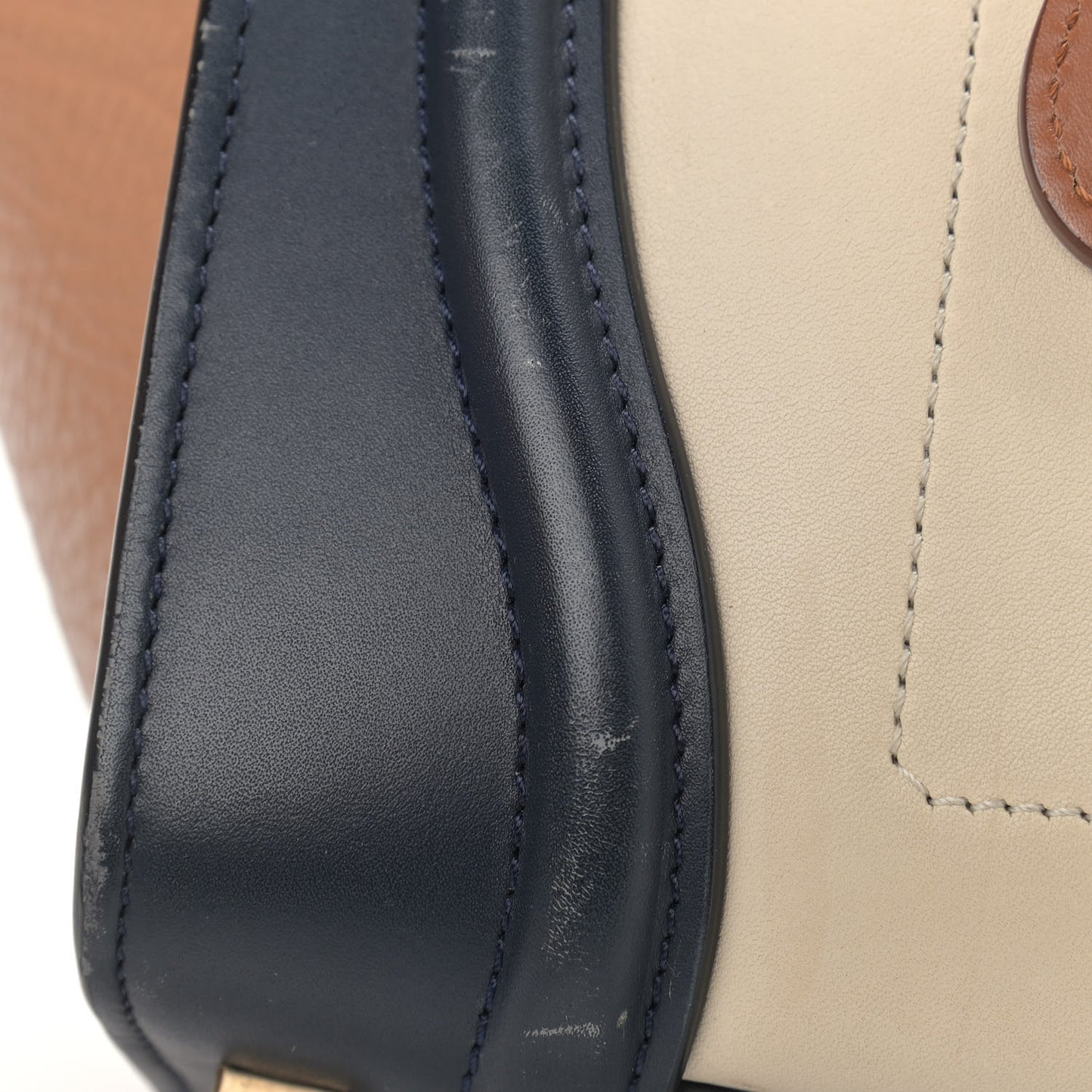Smooth Calfskin Bullhide Micro Tri-Color Luggage Brown