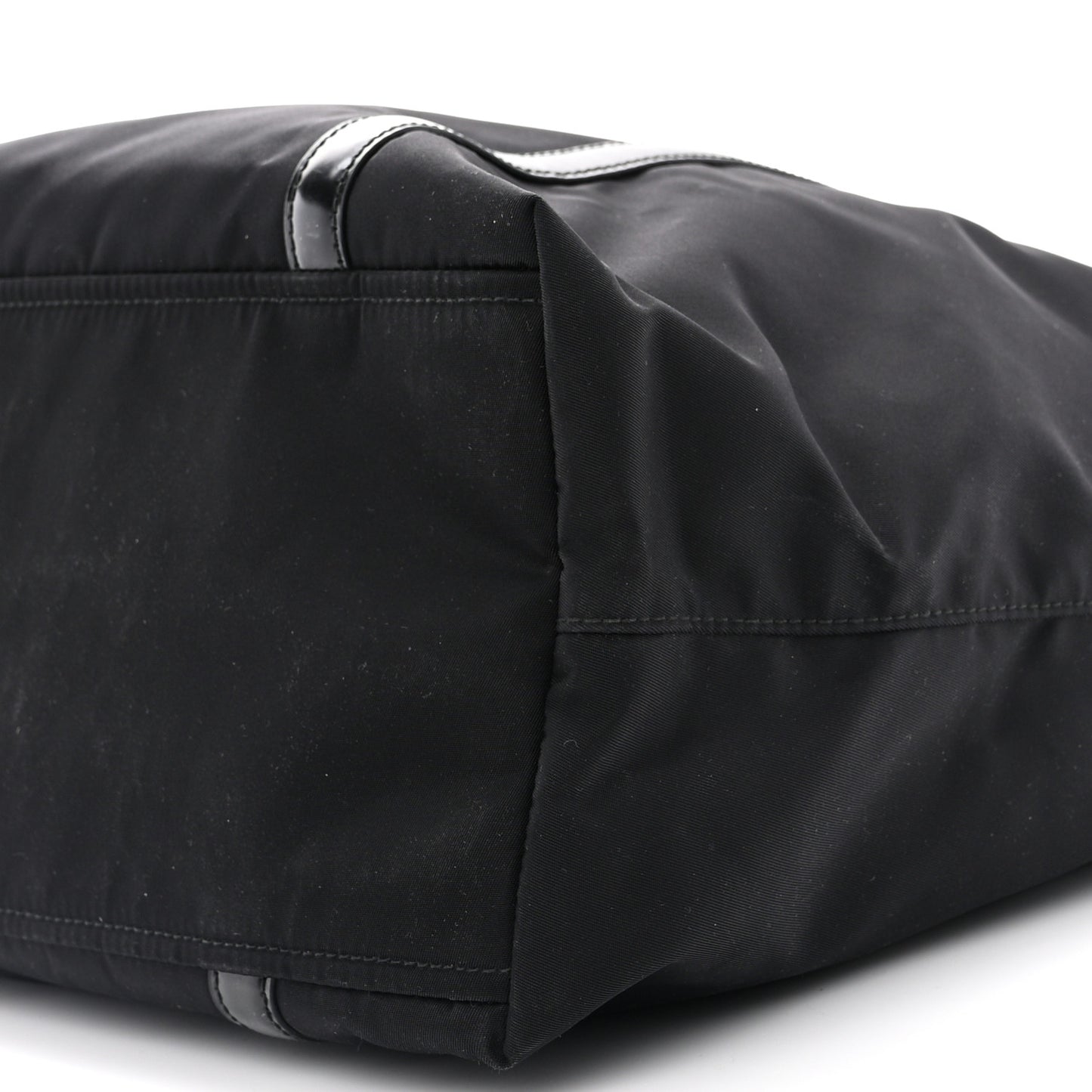 Tessuto Nylon Calfskin Shopping Tote Black