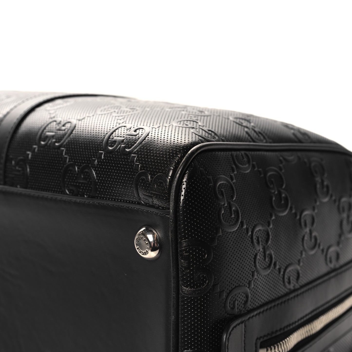 Calfskin GG Tennis Embossed Duffle Bag Black