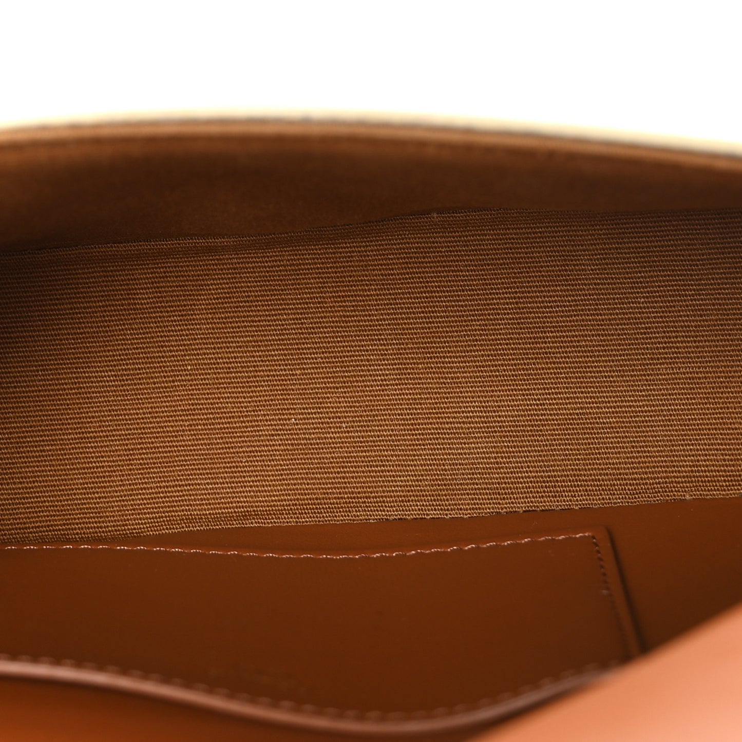 Triomphe Canvas Calfskin Tabou Clutch on Strap White Tan