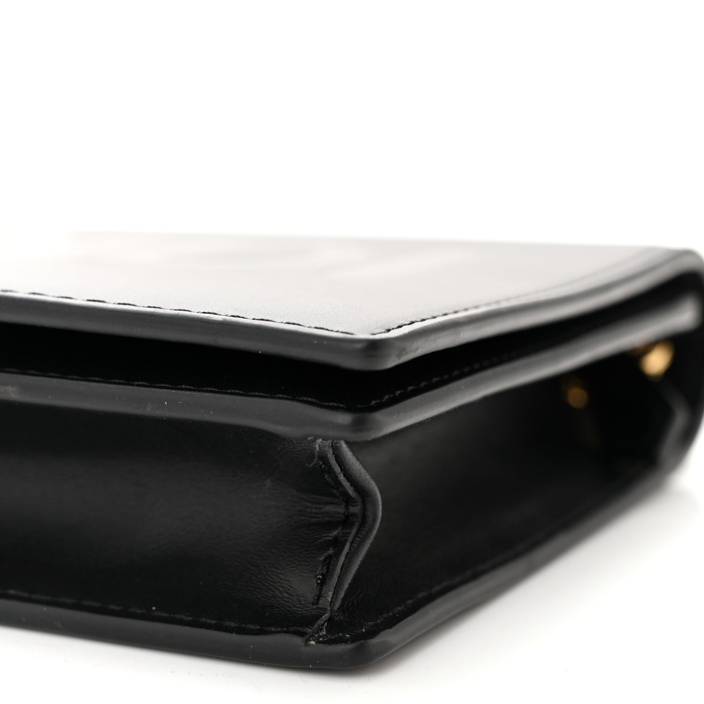 Vitello King Tamponato Logo Embossed Medium Wallet On Chain Black