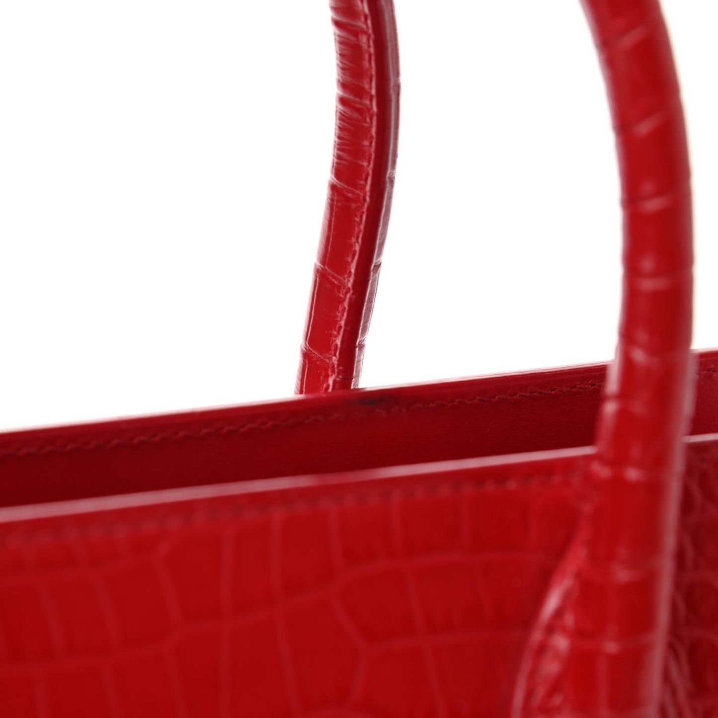 Calfskin Crocodile Embossed Baby Sac De Jour Red