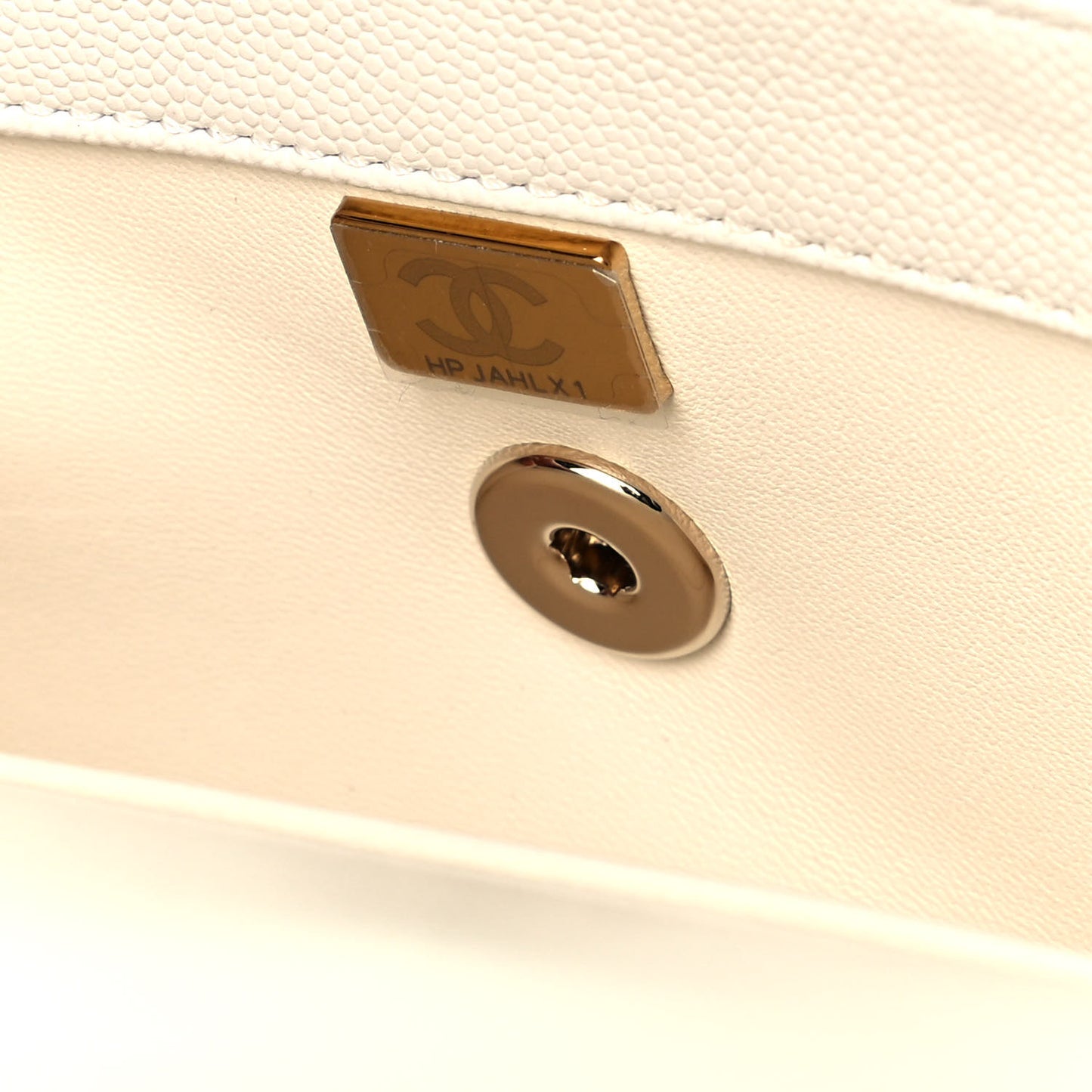 Caviar Quilted Mini Coco Handle Flap White