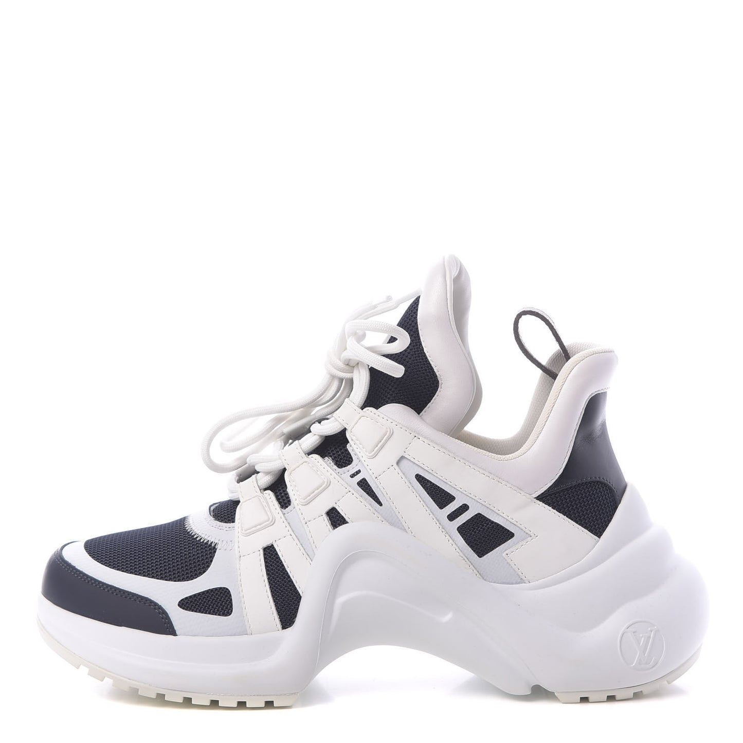 Calfskin Technical Nylon LV Archlight Sneakers 39 Marine
