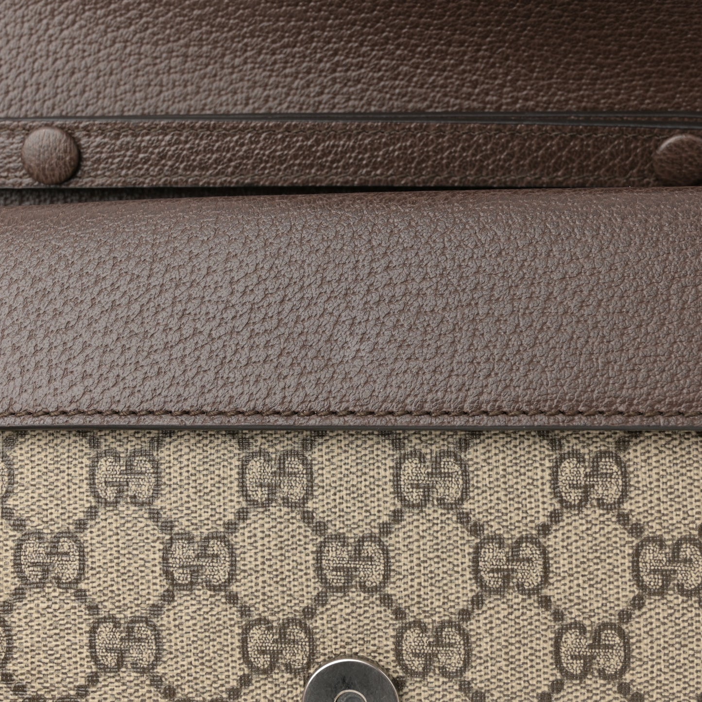 GG Supreme Web Monogram Textured Dollar Calfskin Dionysus Small Shoulder Bag Beige Ebony New Acero