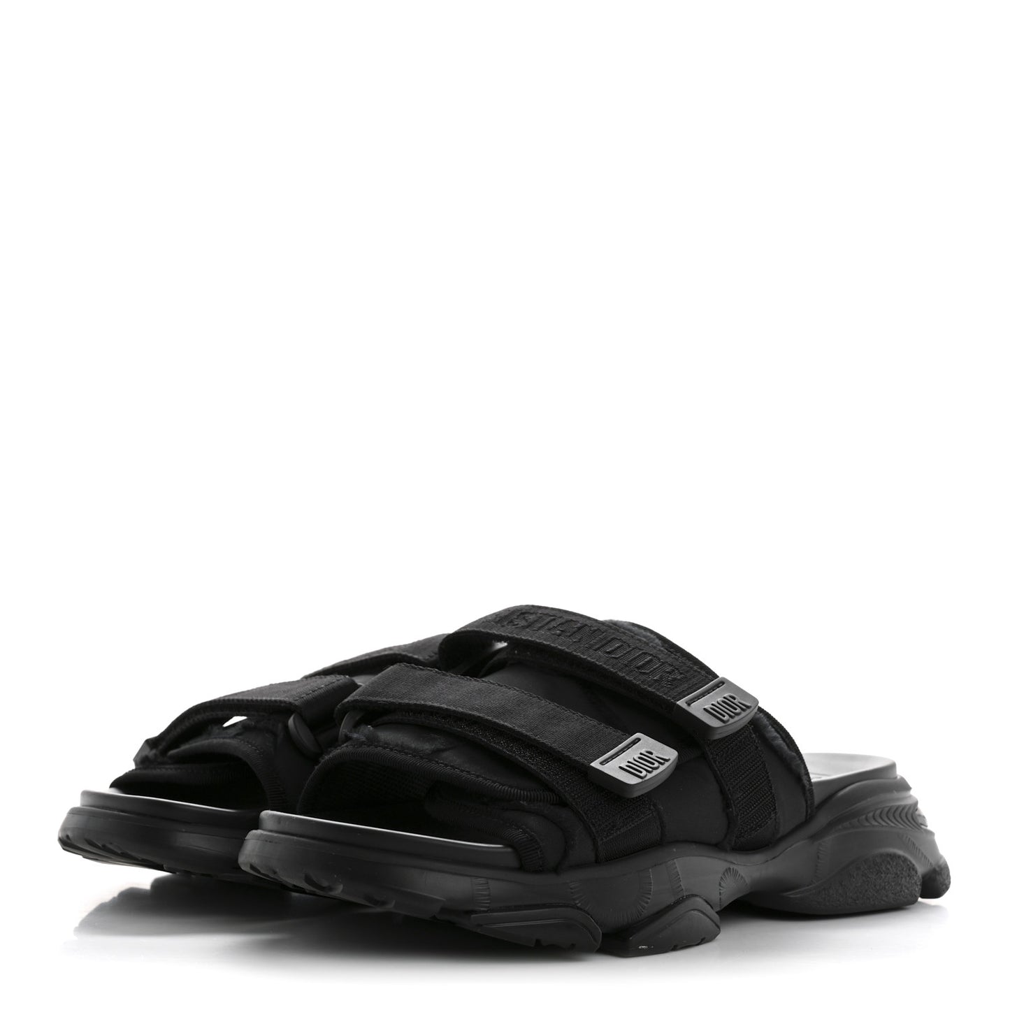 Technical Fabric Camouflage D-Wander Slide Sandals 40 Black