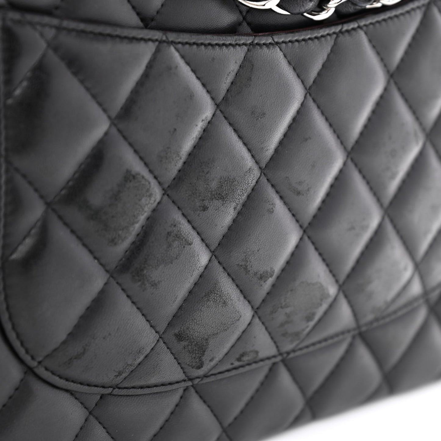 Lambskin Quilted Jumbo Double Flap Black