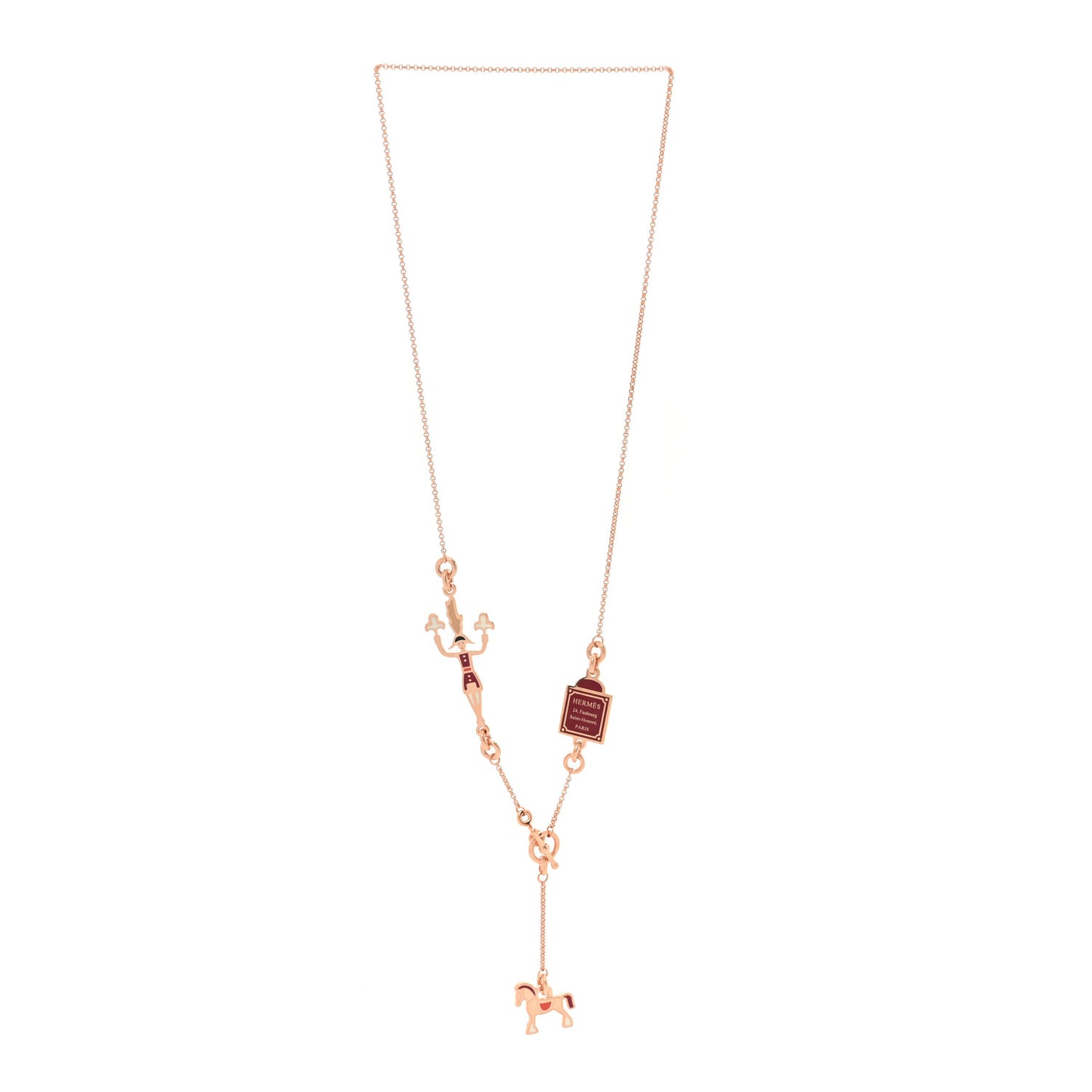 Metal Enamel Cheval Grand Parade Necklace Rose Gold