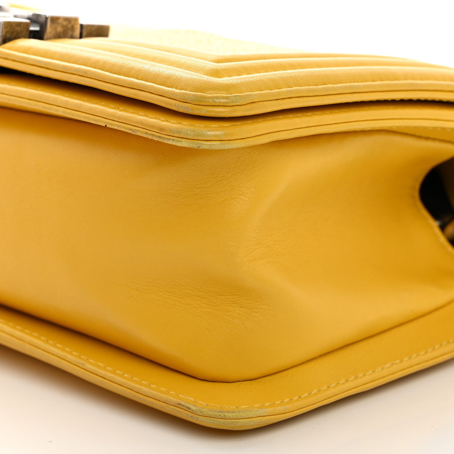 Chanel Galuchat Stingray Small Boy Flap Yellow 10 of 12