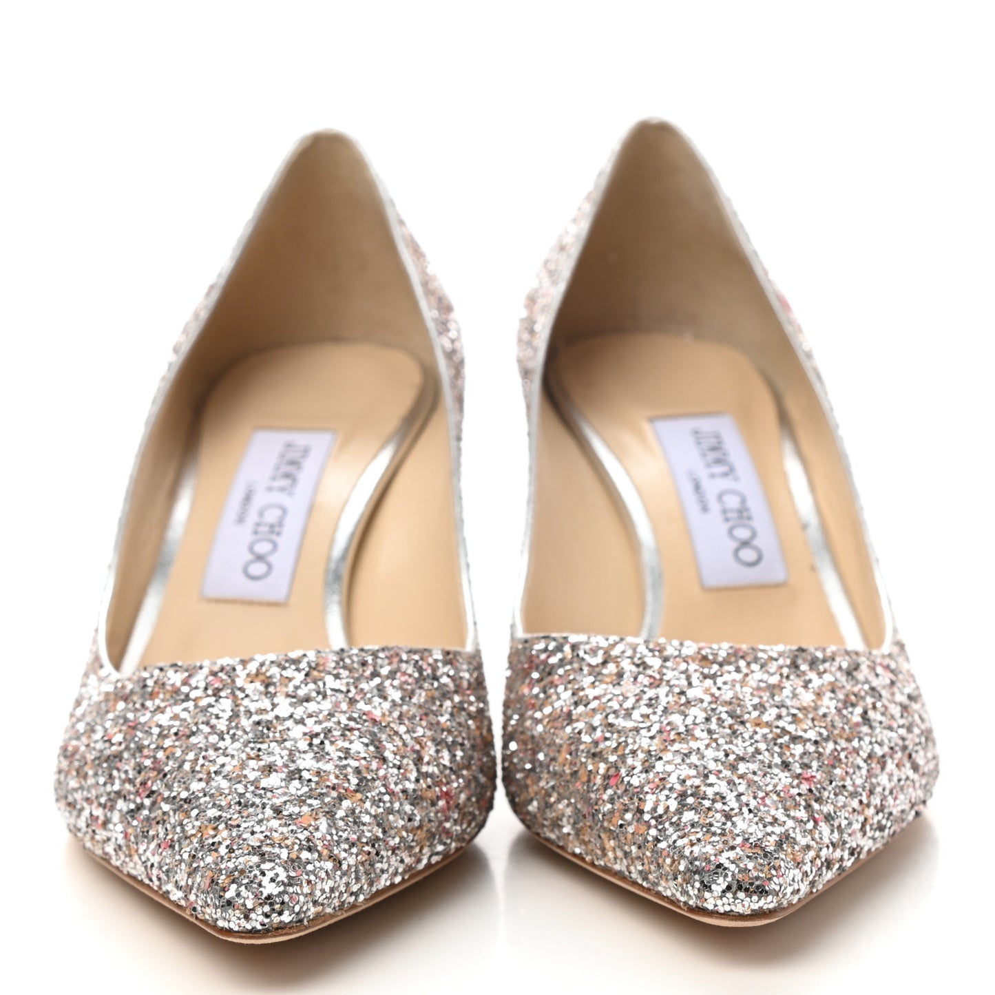 Glitter Pointy Toe Romy 60 Pumps 37.5 Viola Mix