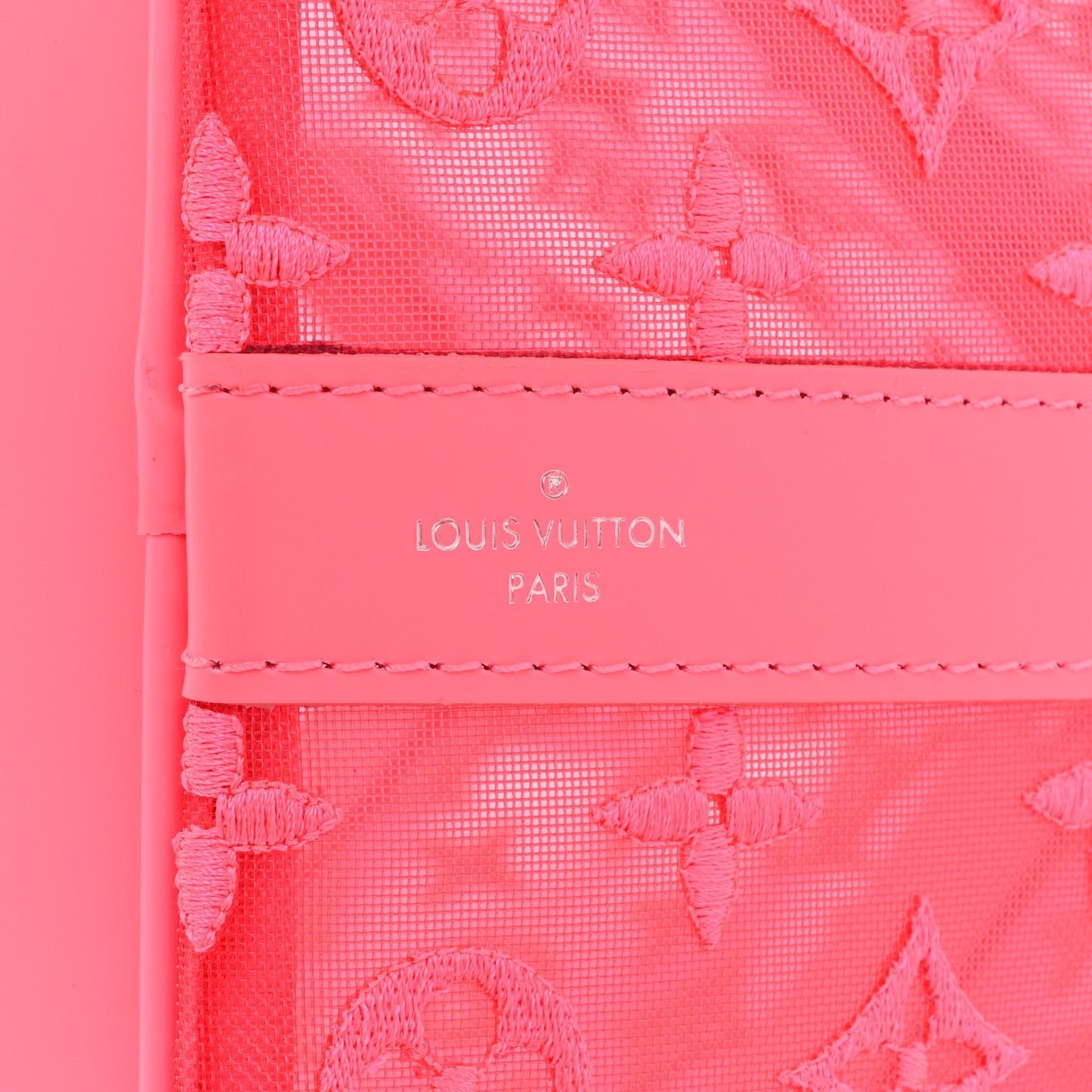 Monogram Fluo See Through Keepall Bandouliere 50 Rose