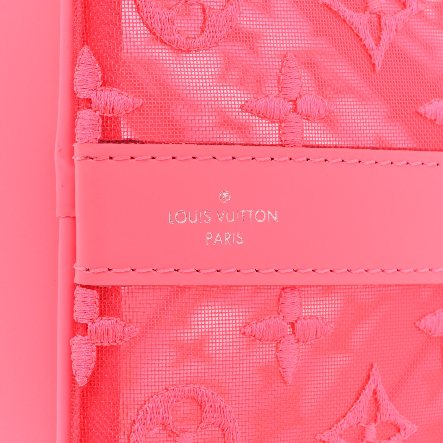 Louis Vuitton Monogram Fluo See Through Keepall Bandouliere 50 Rose 14 of 14