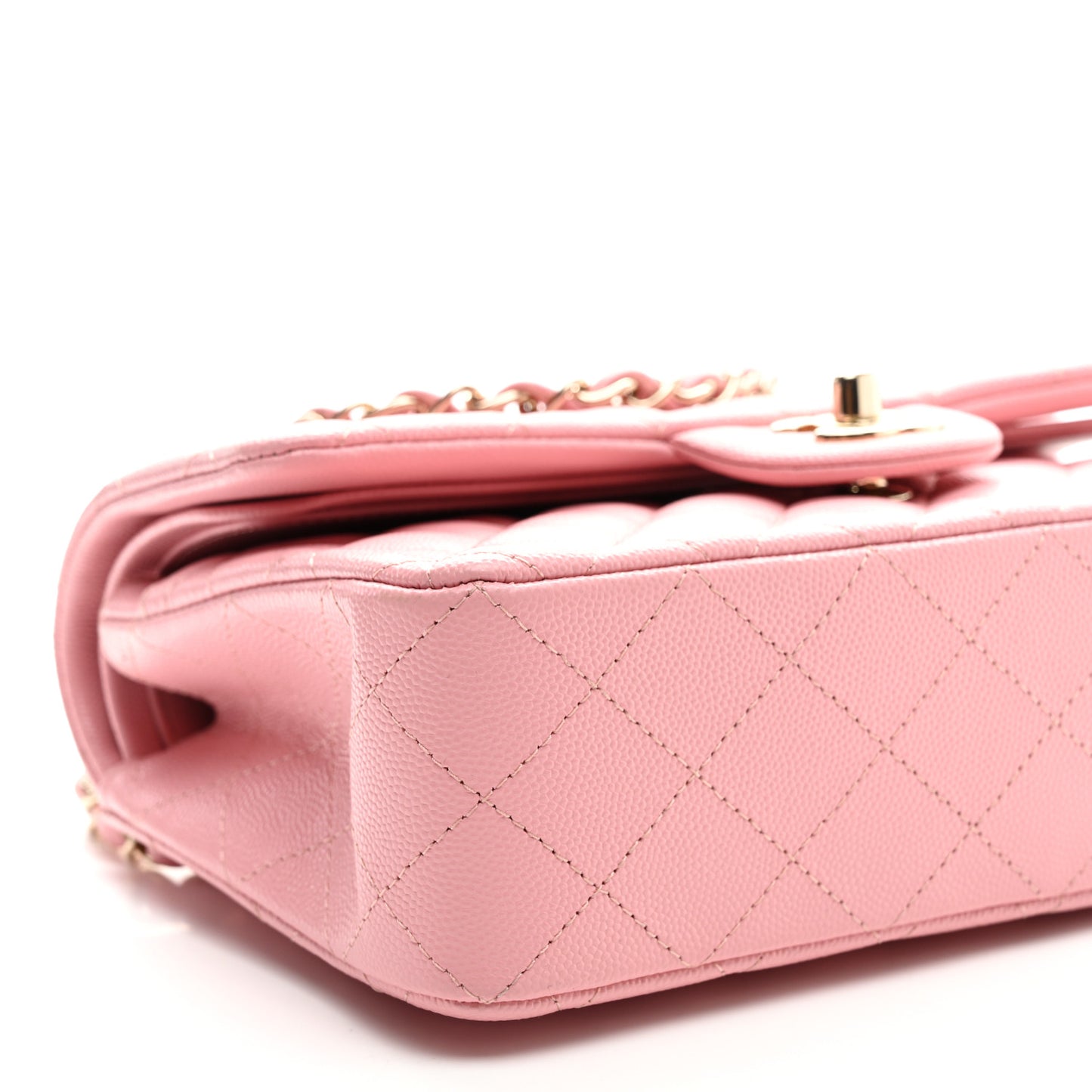 Caviar Quilted Small Double Flap Pink