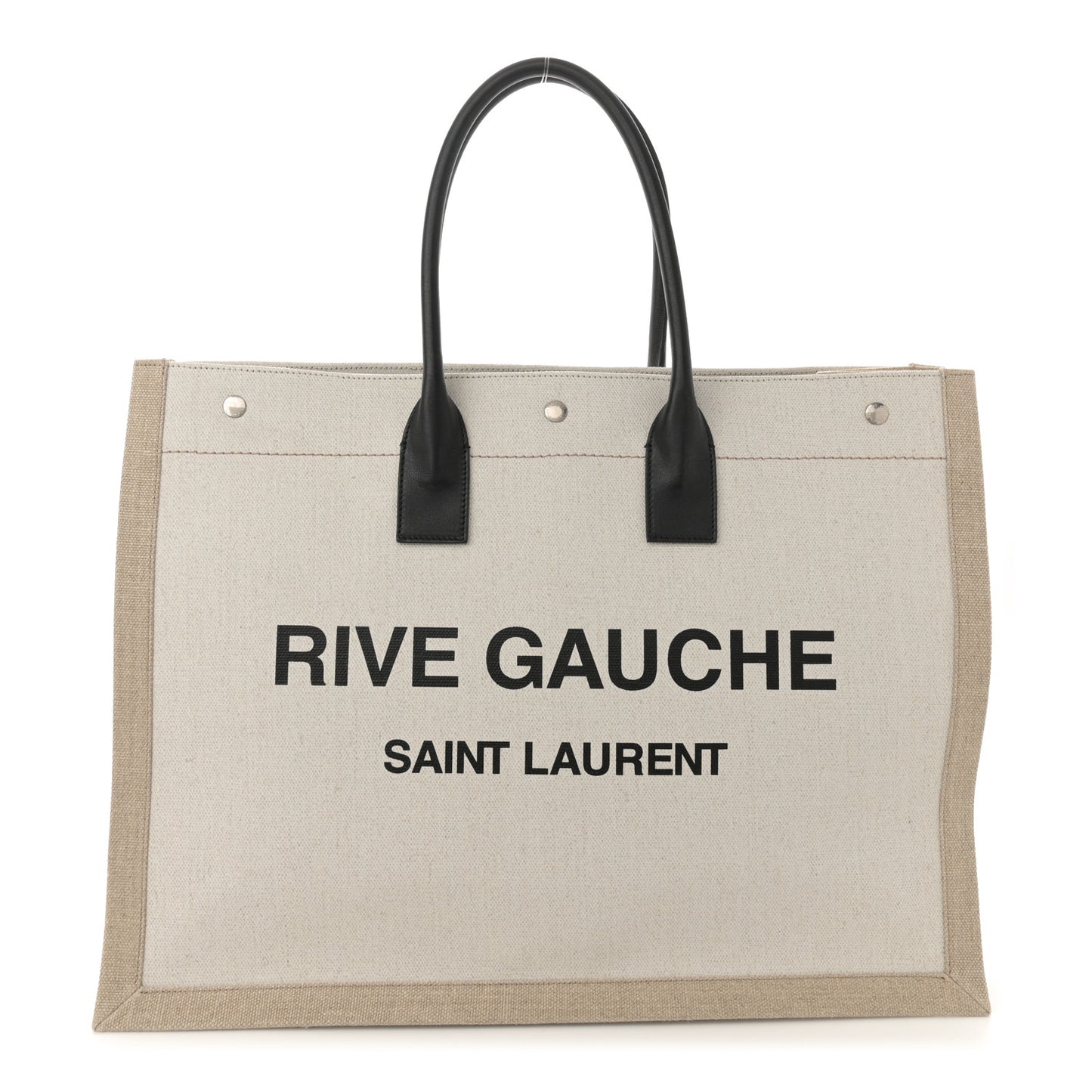 Linen Calfskin Rive Gauche Tote Optic White