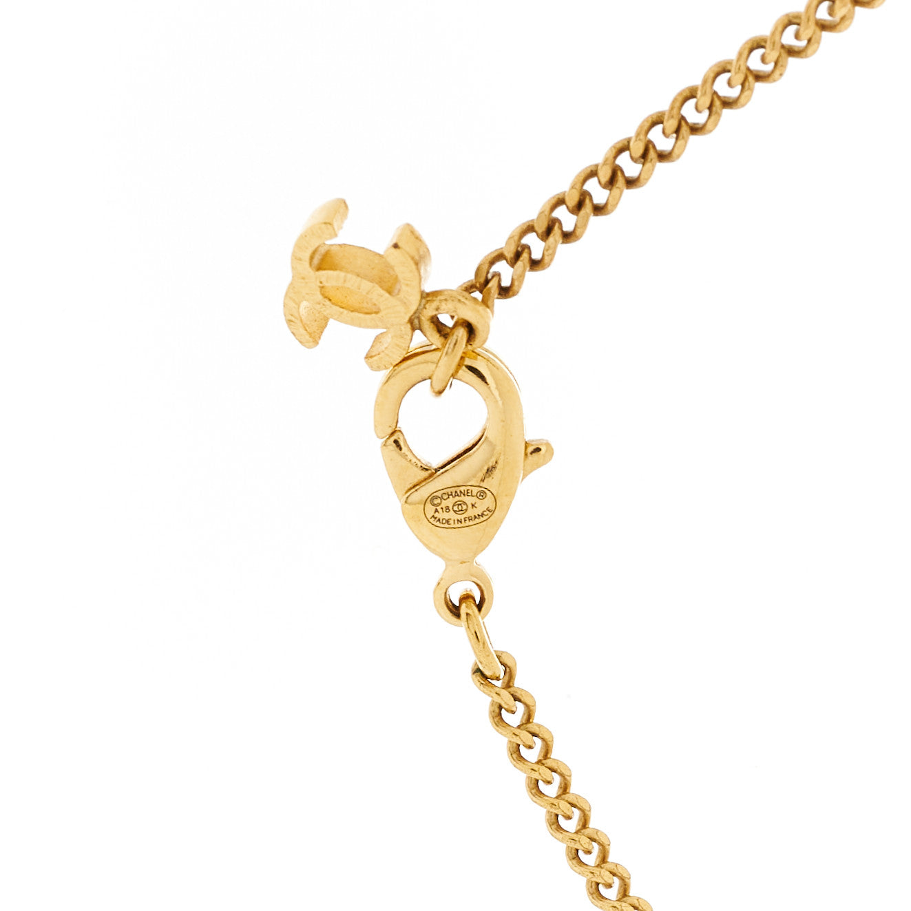 Enamel Chain CC Necklace Gold Multicolor