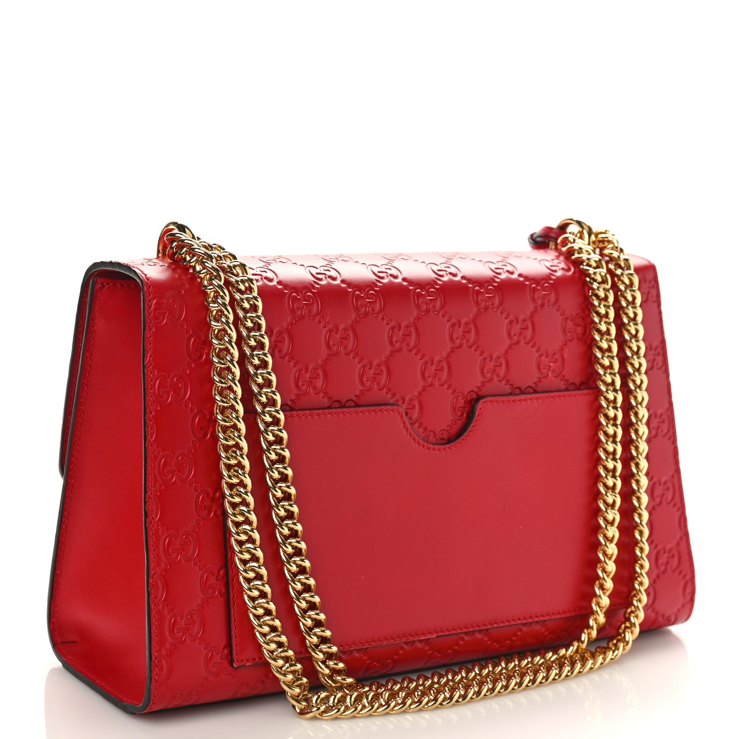 Guccissima Medium Padlock Shoulder Bag Hibiscus Red