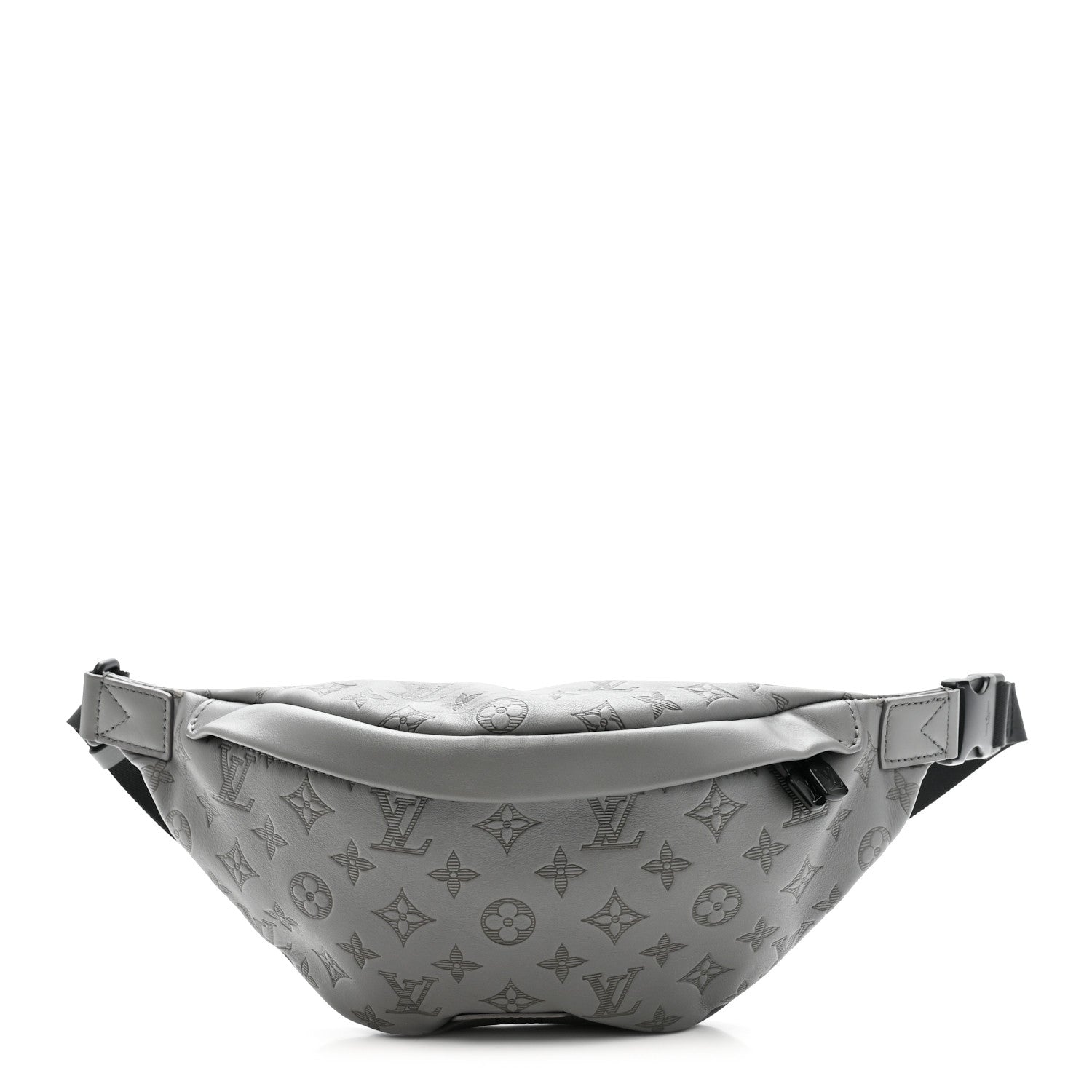 Louis Vuitton Calfskin Monogram Shadow Discovery Bumbag PM Gray