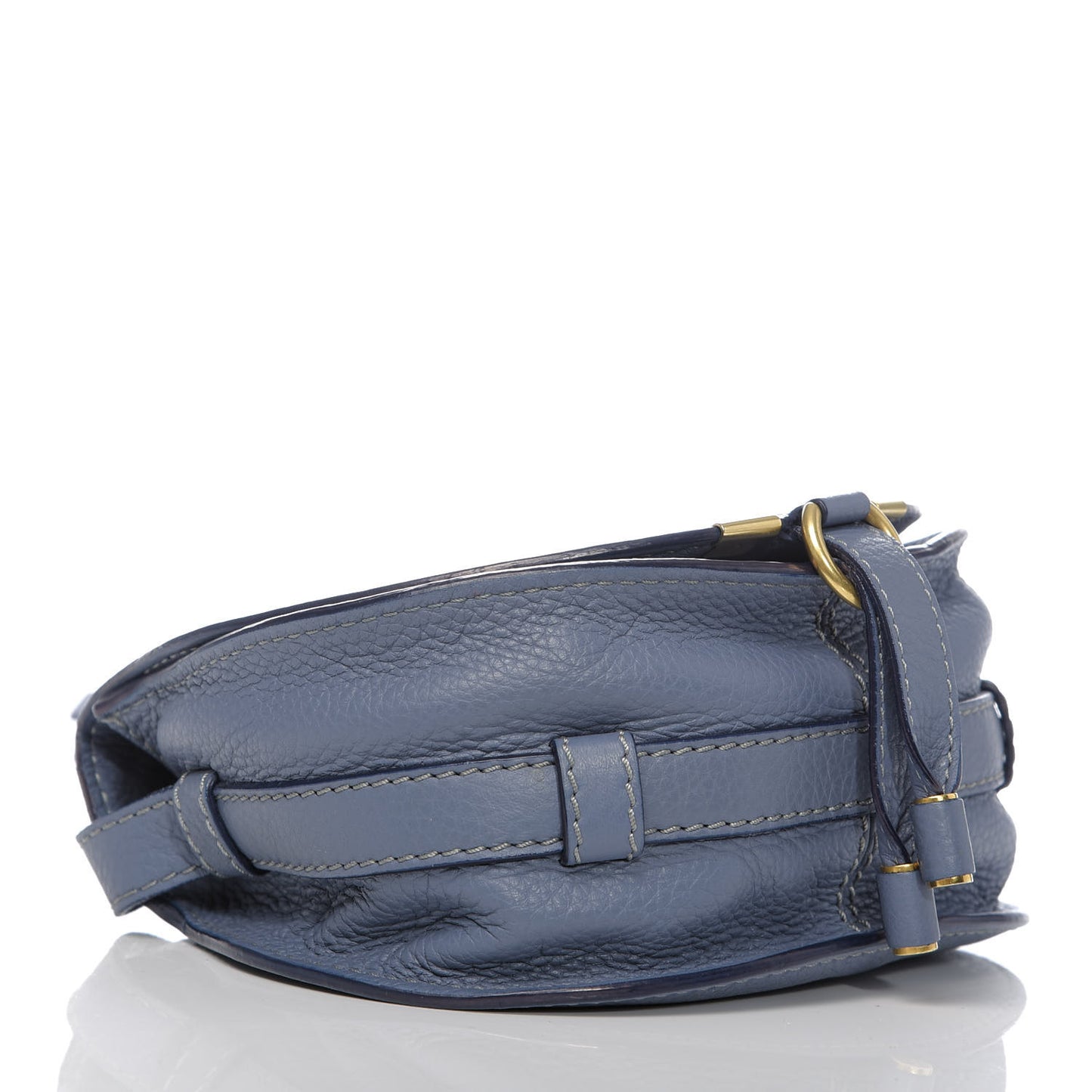 Calfskin Mini Marcie Round Crossbody Bag Street Blue