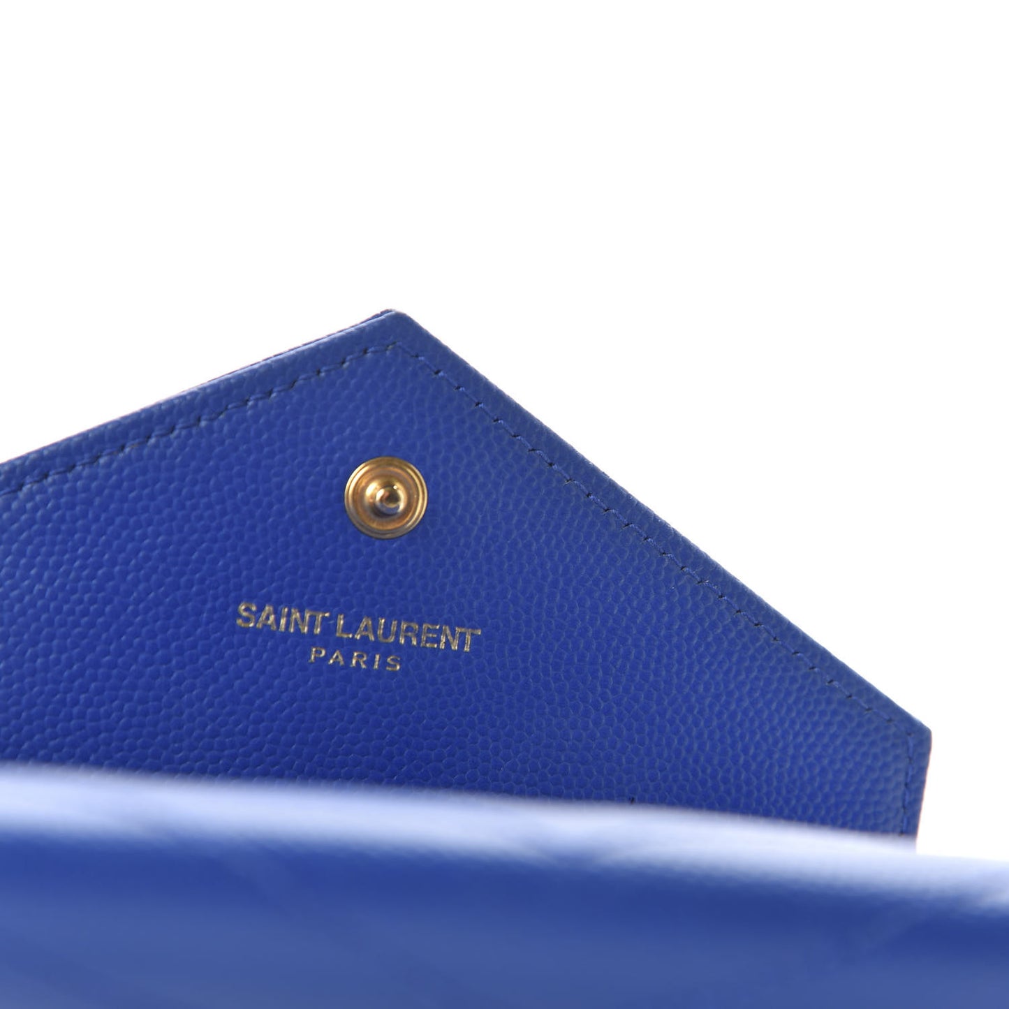Grain De Poudre Matelasse Chevron Small Monogram Envelope Wallet Royal Blue